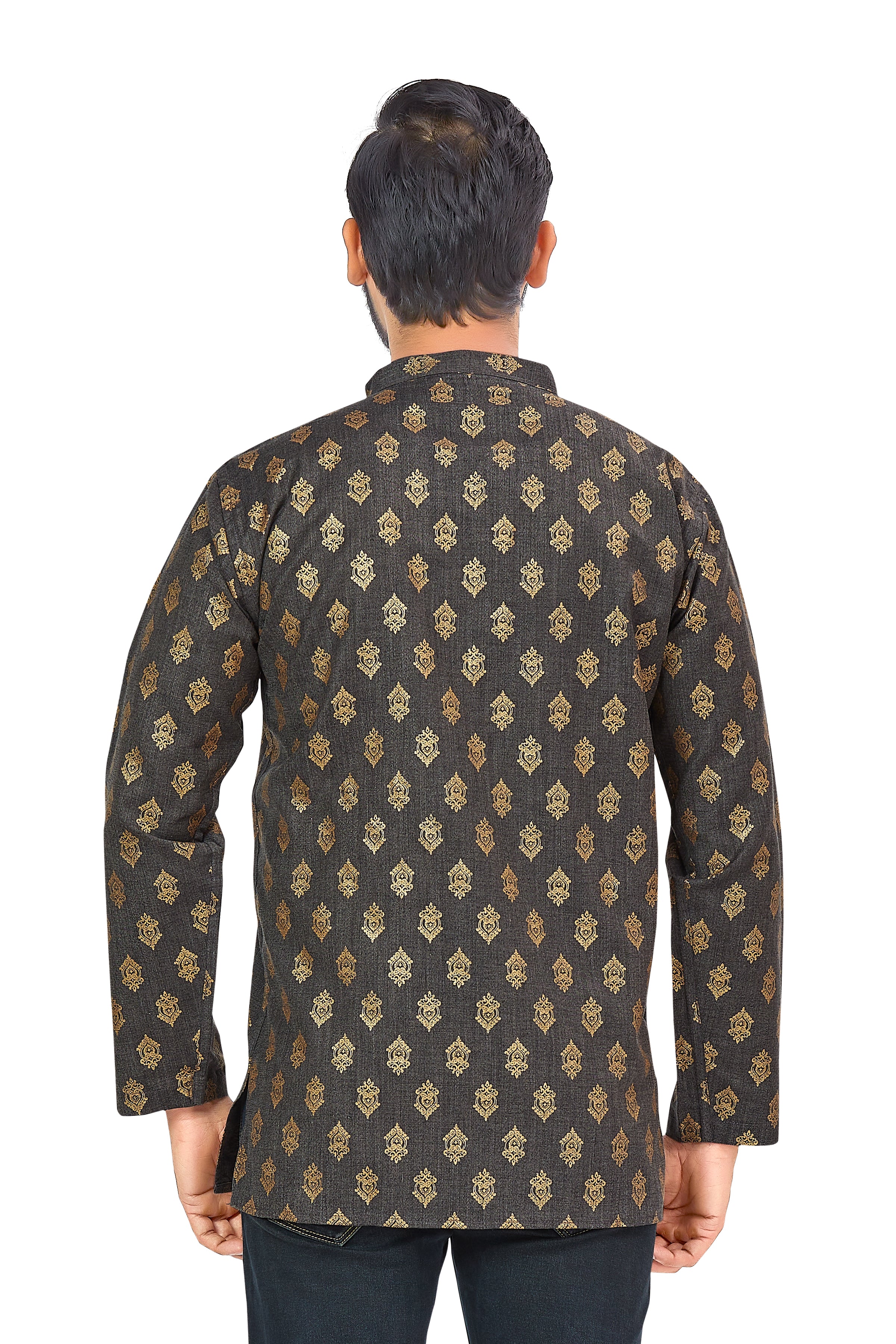 Mens Printed Bandhgala Kurta - Roop Darshan