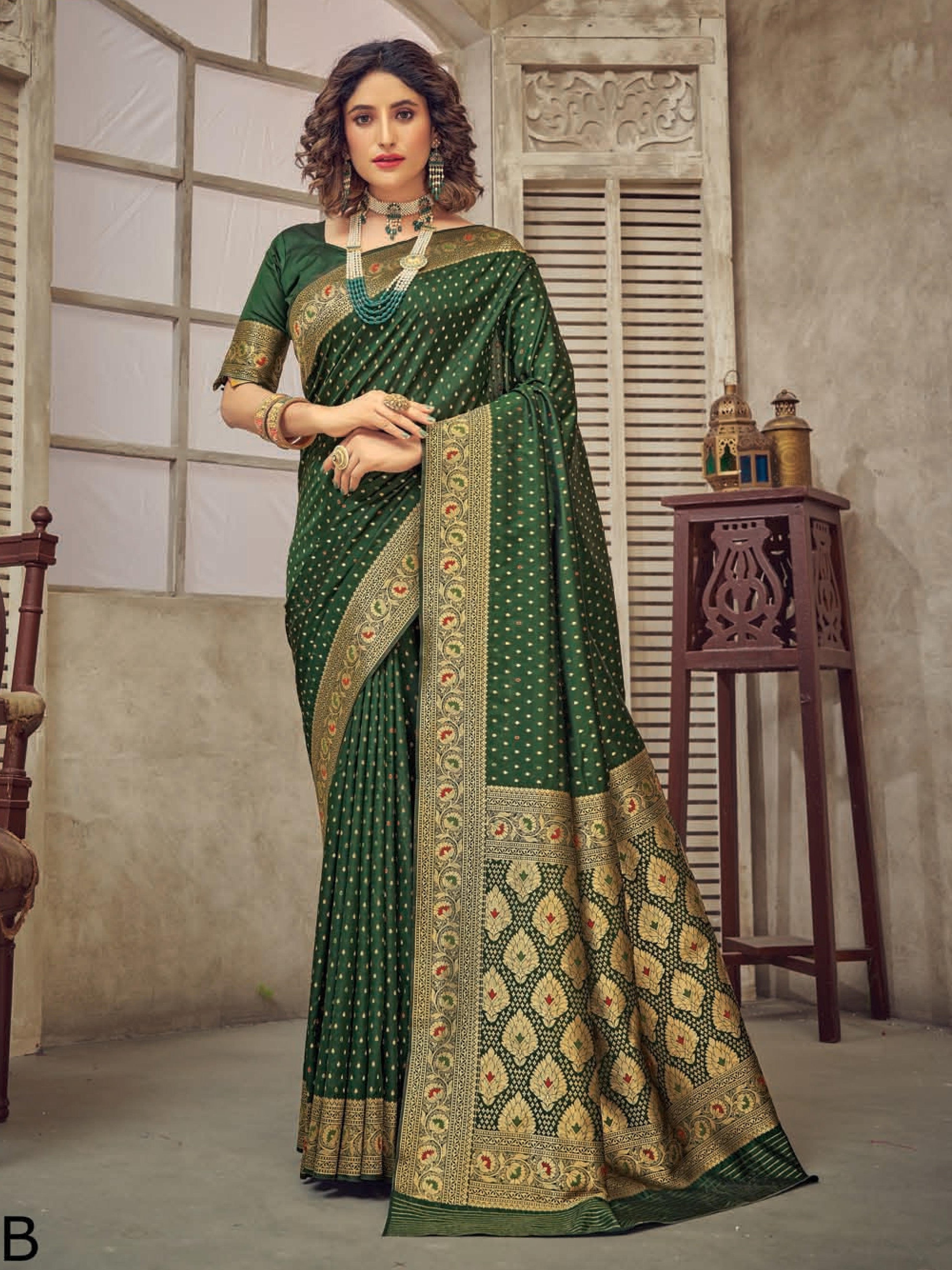 Maria Weaving Silk Saree - Roop Darshan