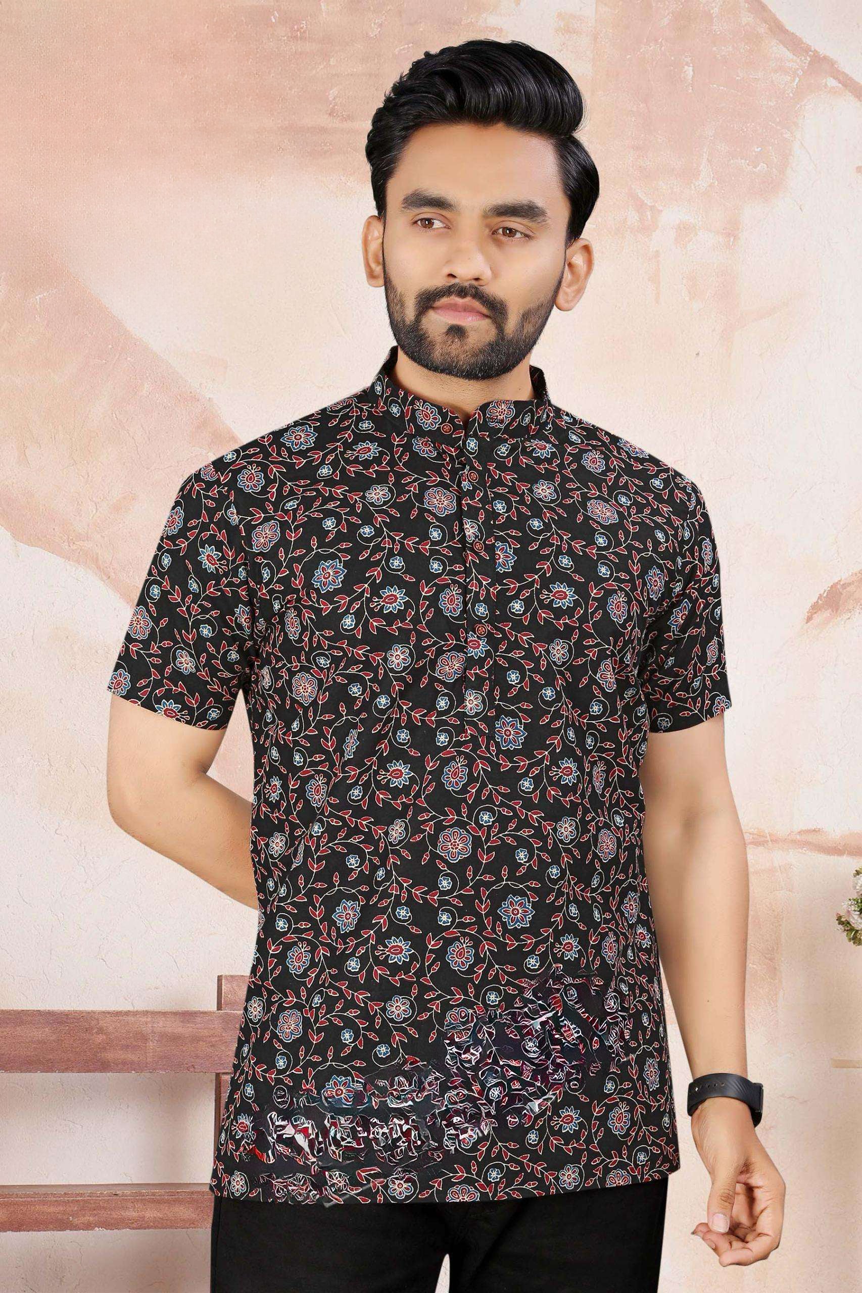 Mens Cotton Printed Kurta
