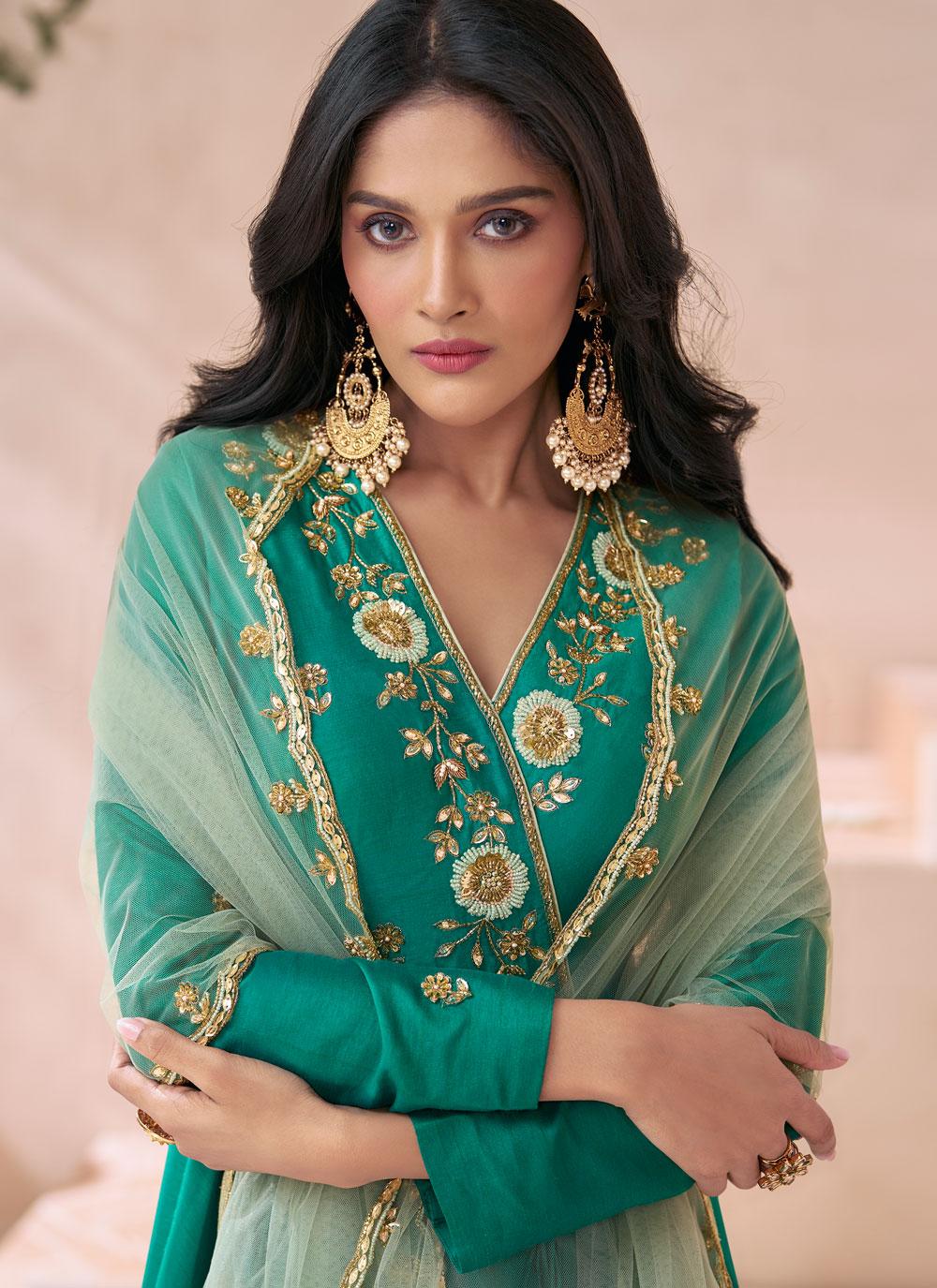 Neema Long Gown With Dupatta