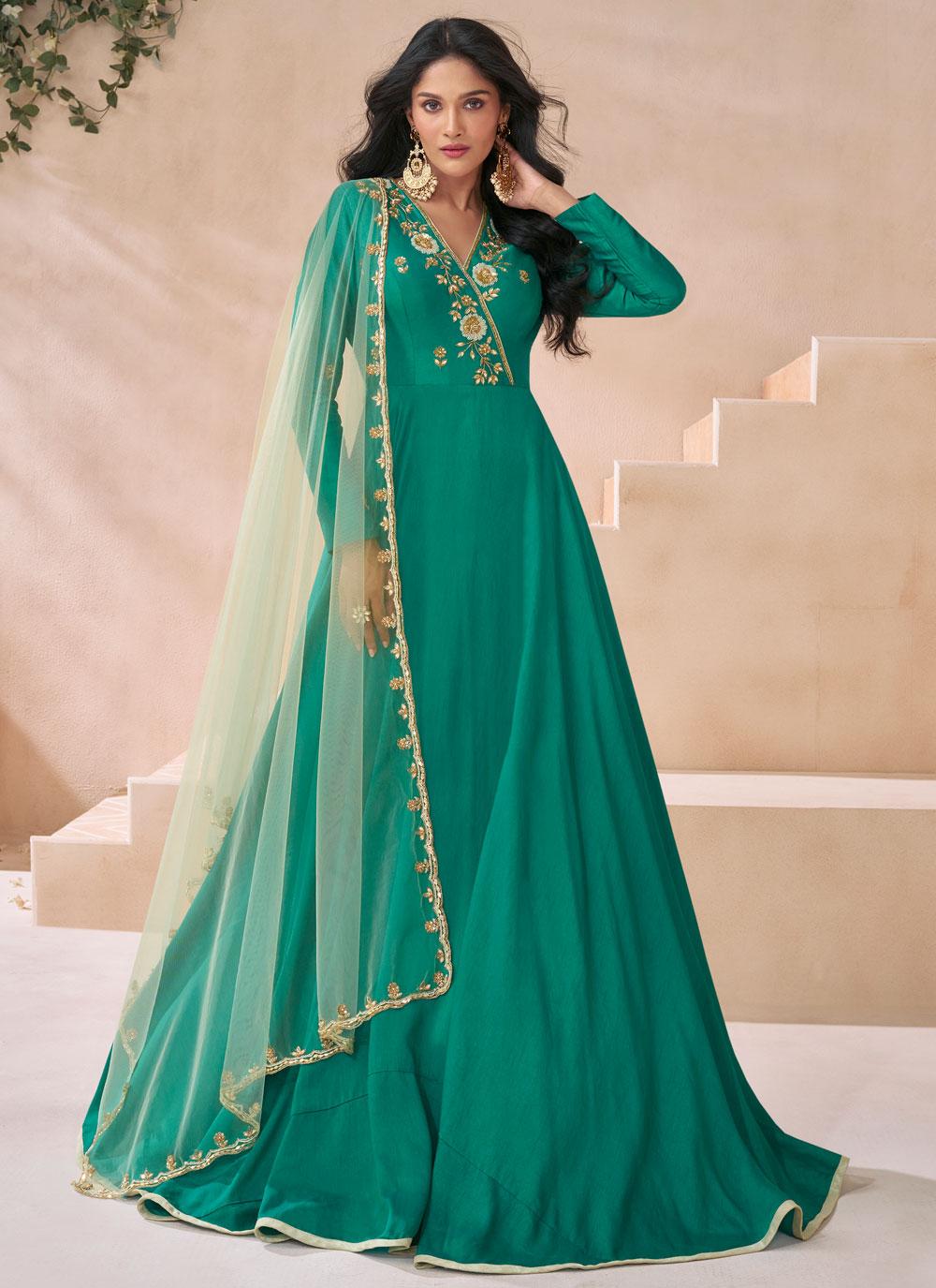Neema Long Gown With Dupatta
