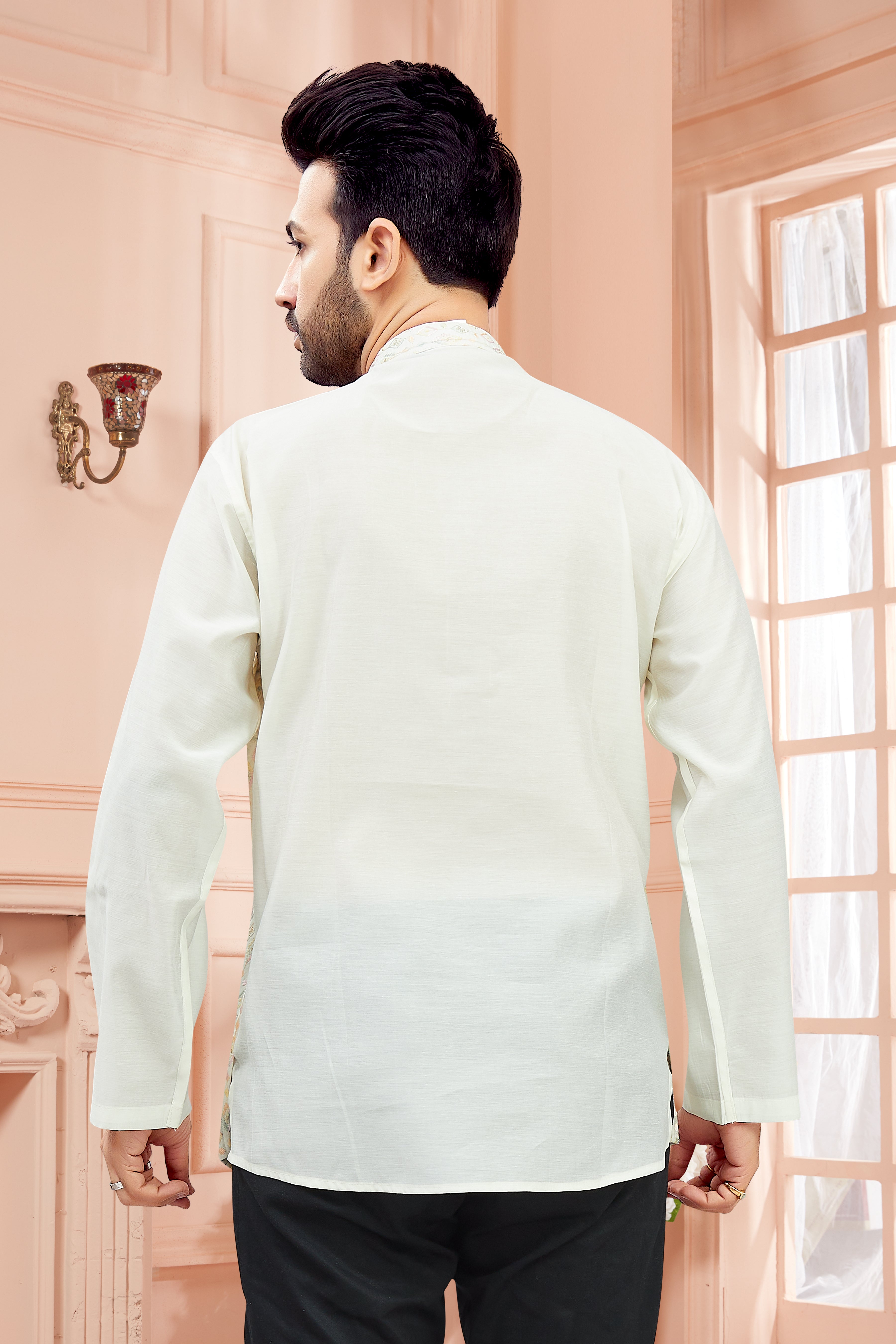 Mens Embroidered Kurta - Roop Darshan