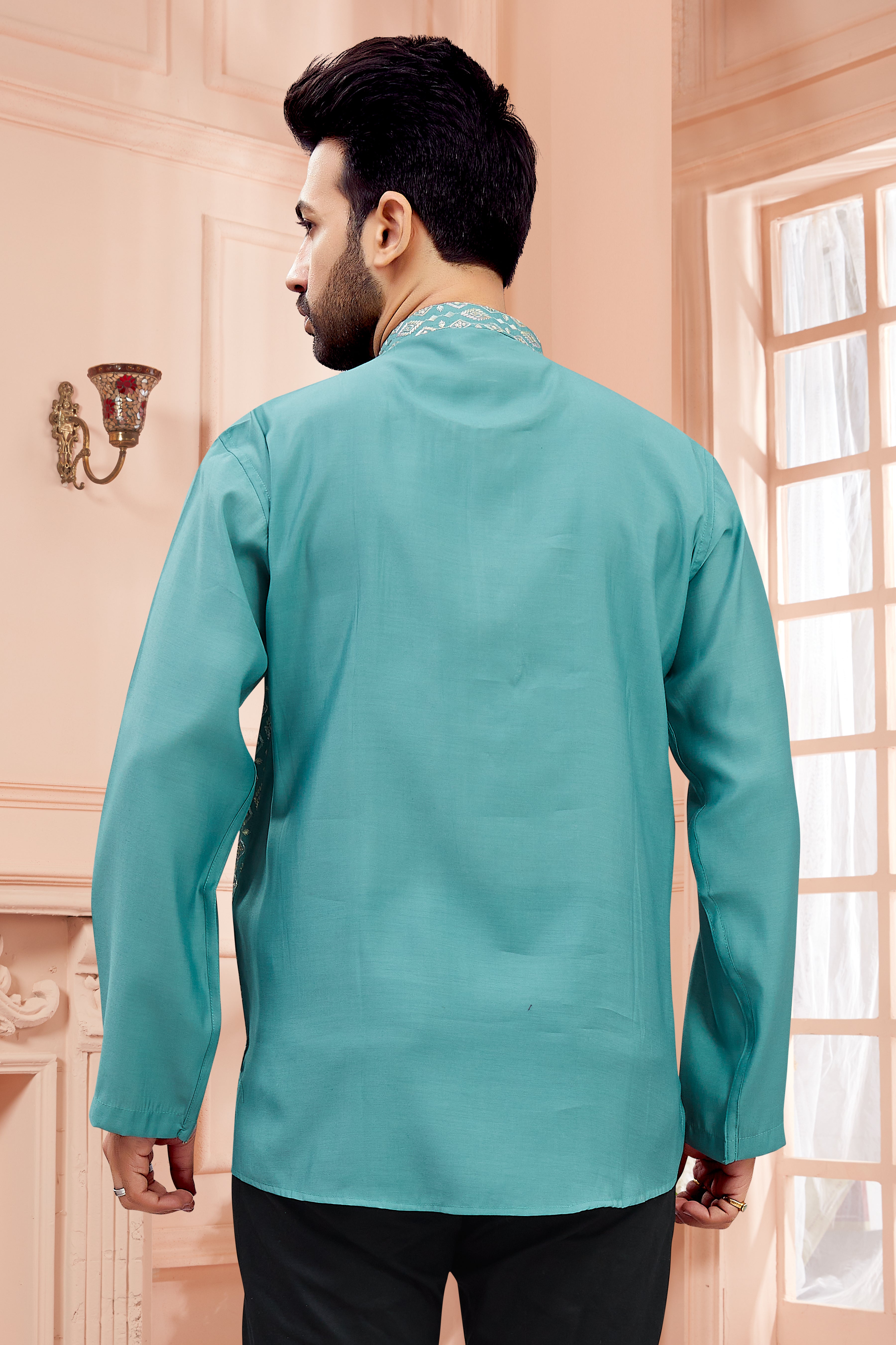 Mens Embroidered Kurta - Roop Darshan