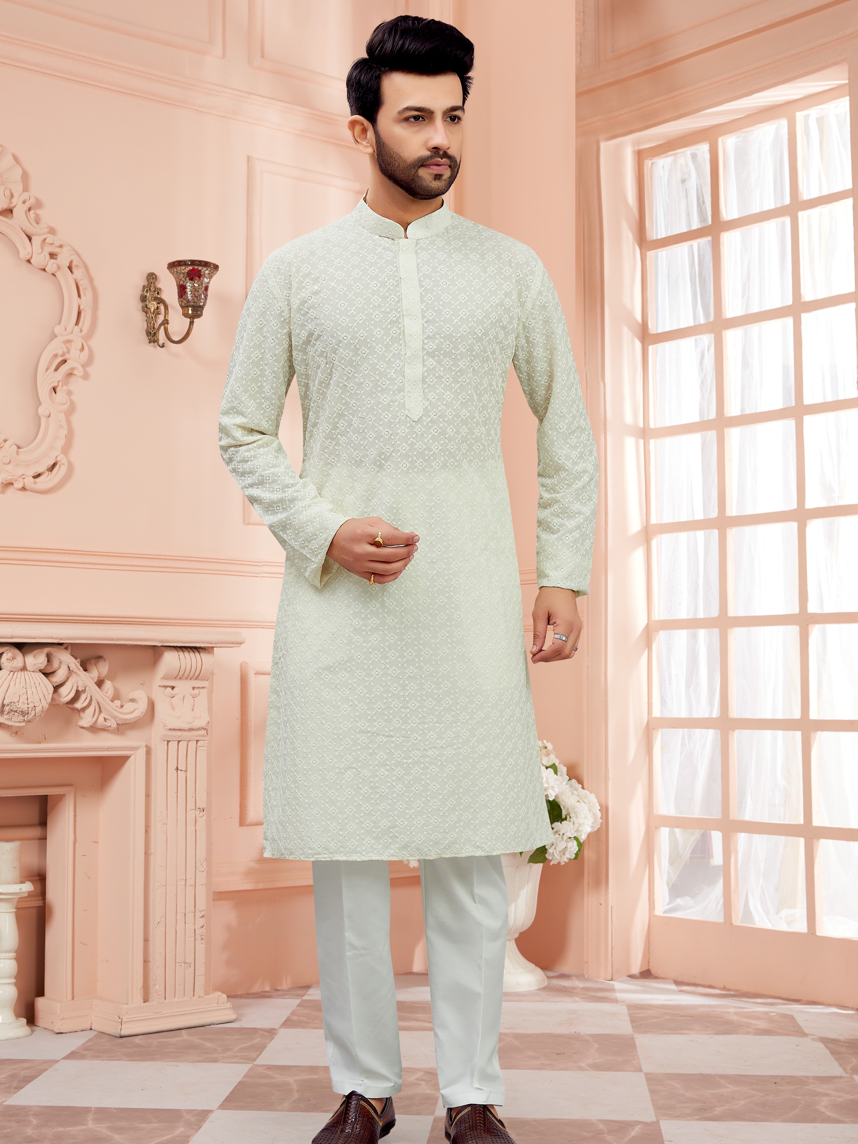Mens Resham Kurta Set - Roop Darshan