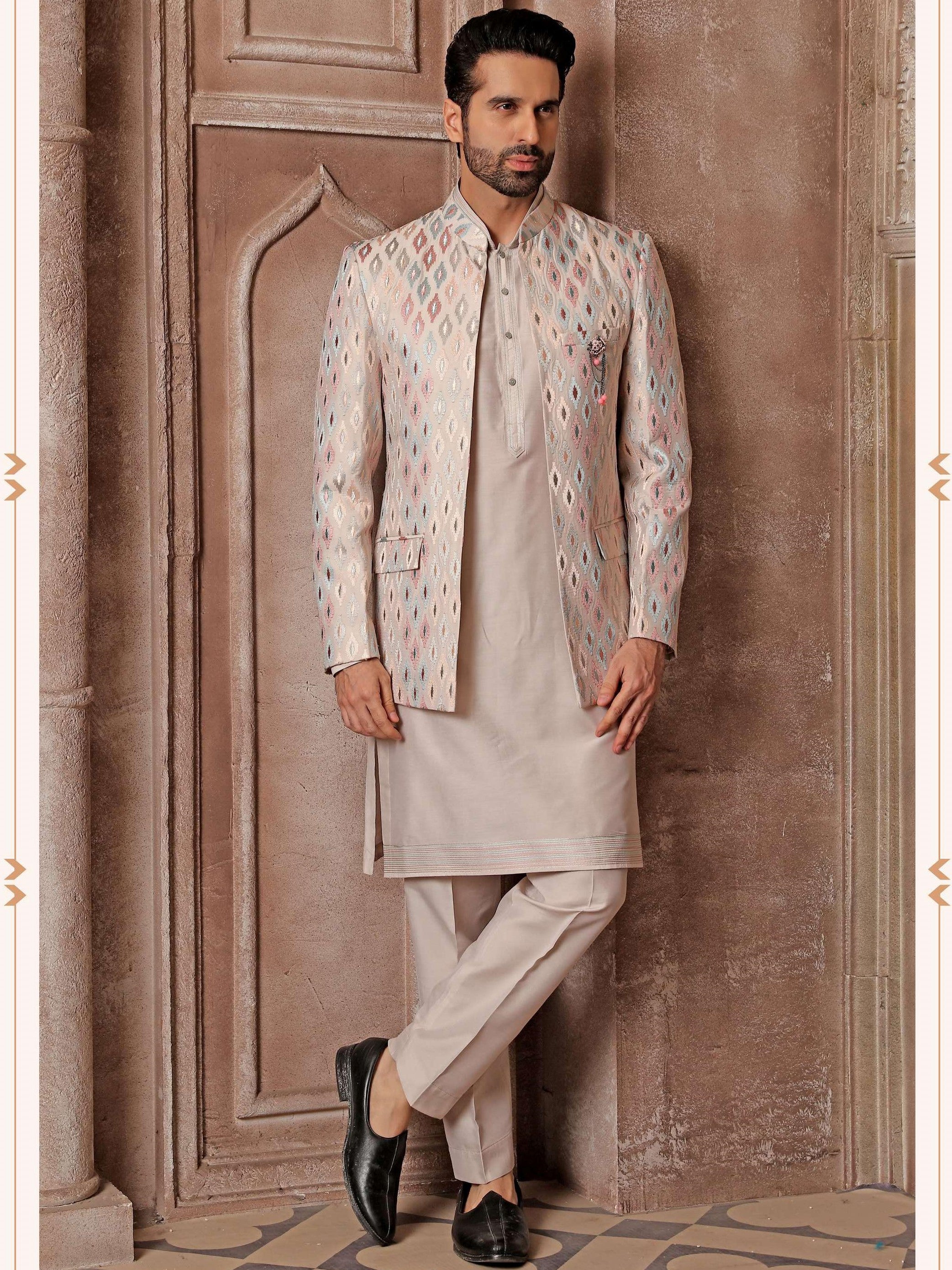Kurta Payjama With Jacket - Roop Darshan