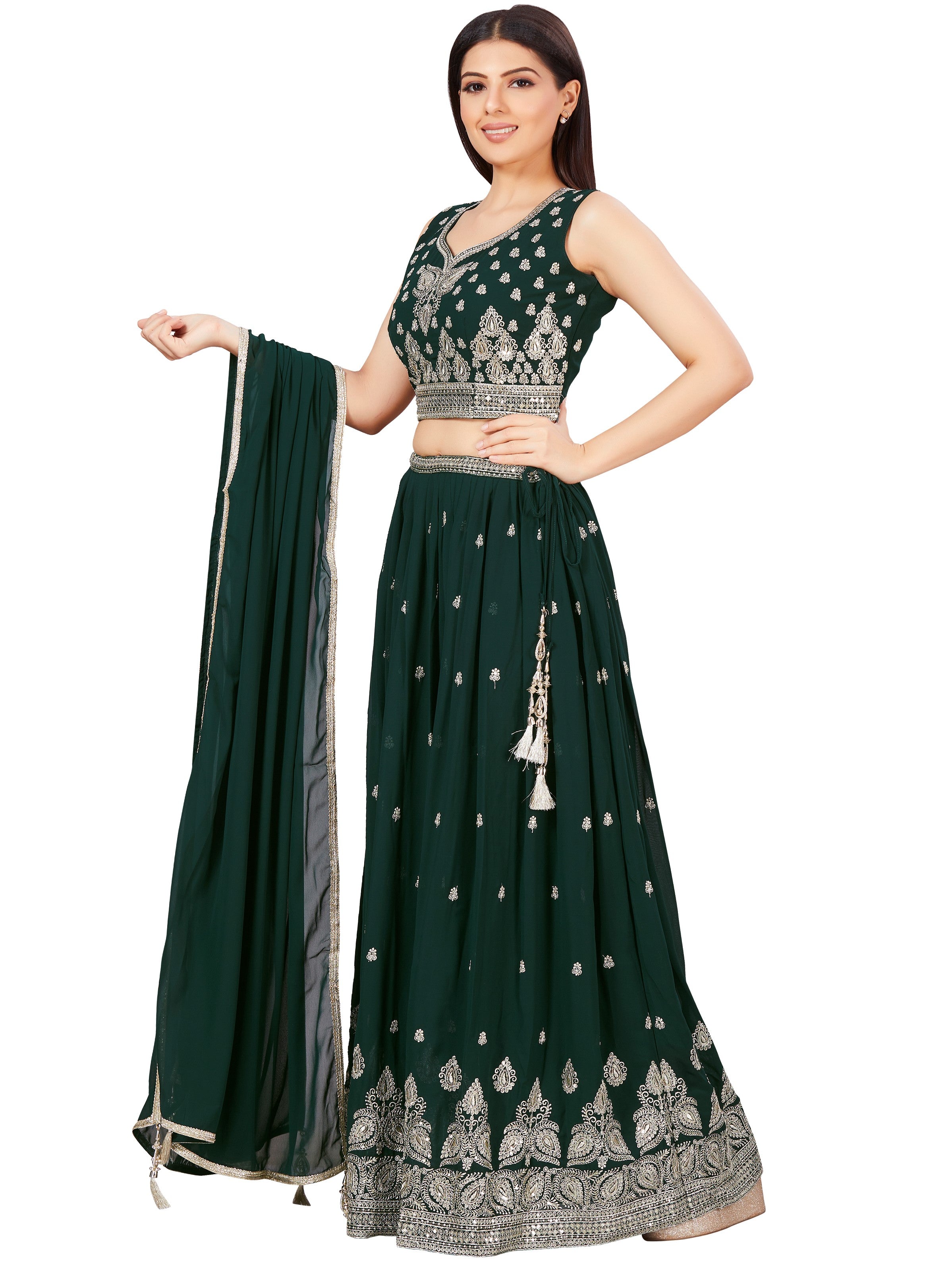 Neela Lehenga Choli - Roop Darshan