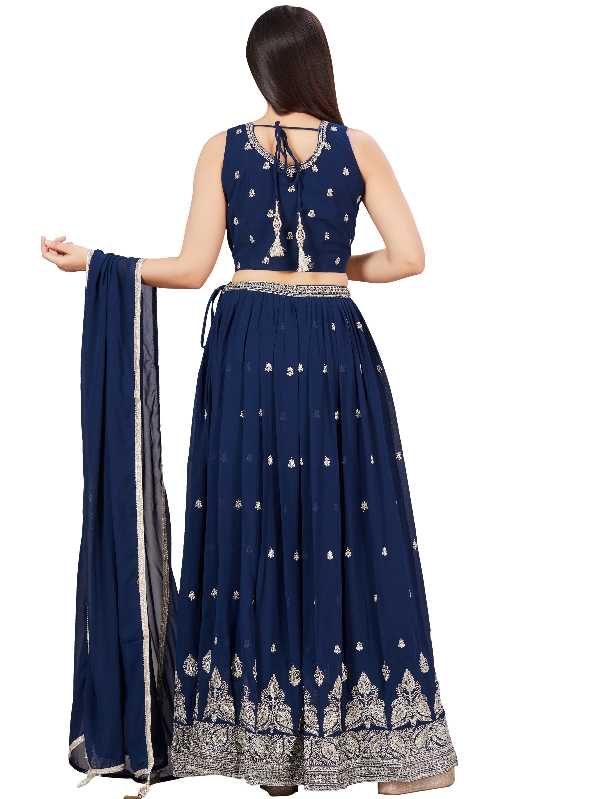 Neela Lehenga Choli - Roop Darshan