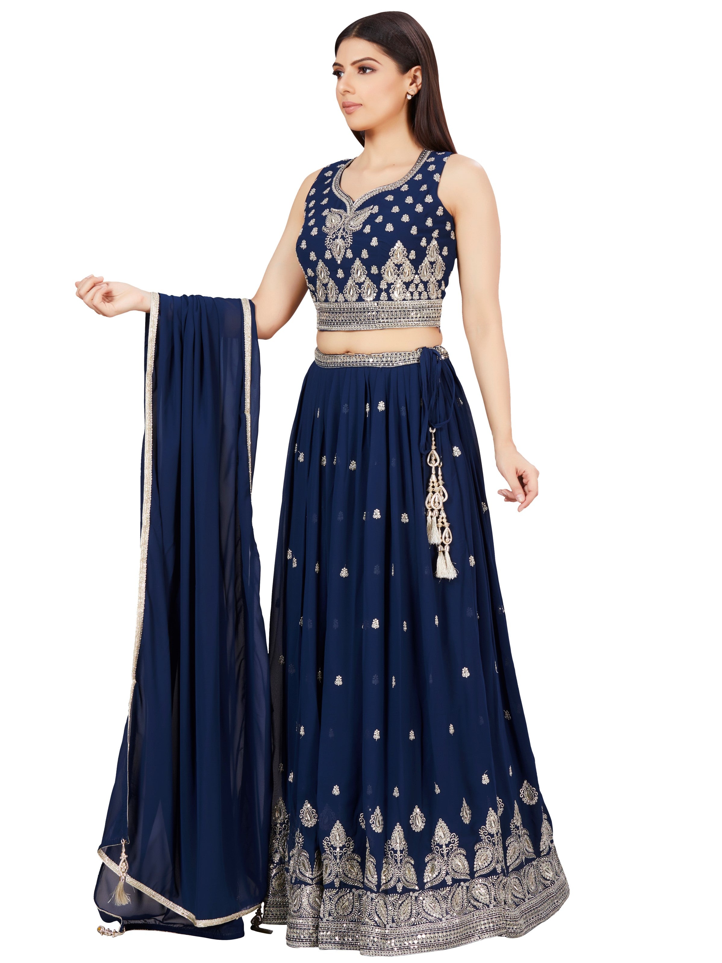 Neela Lehenga Choli - Roop Darshan