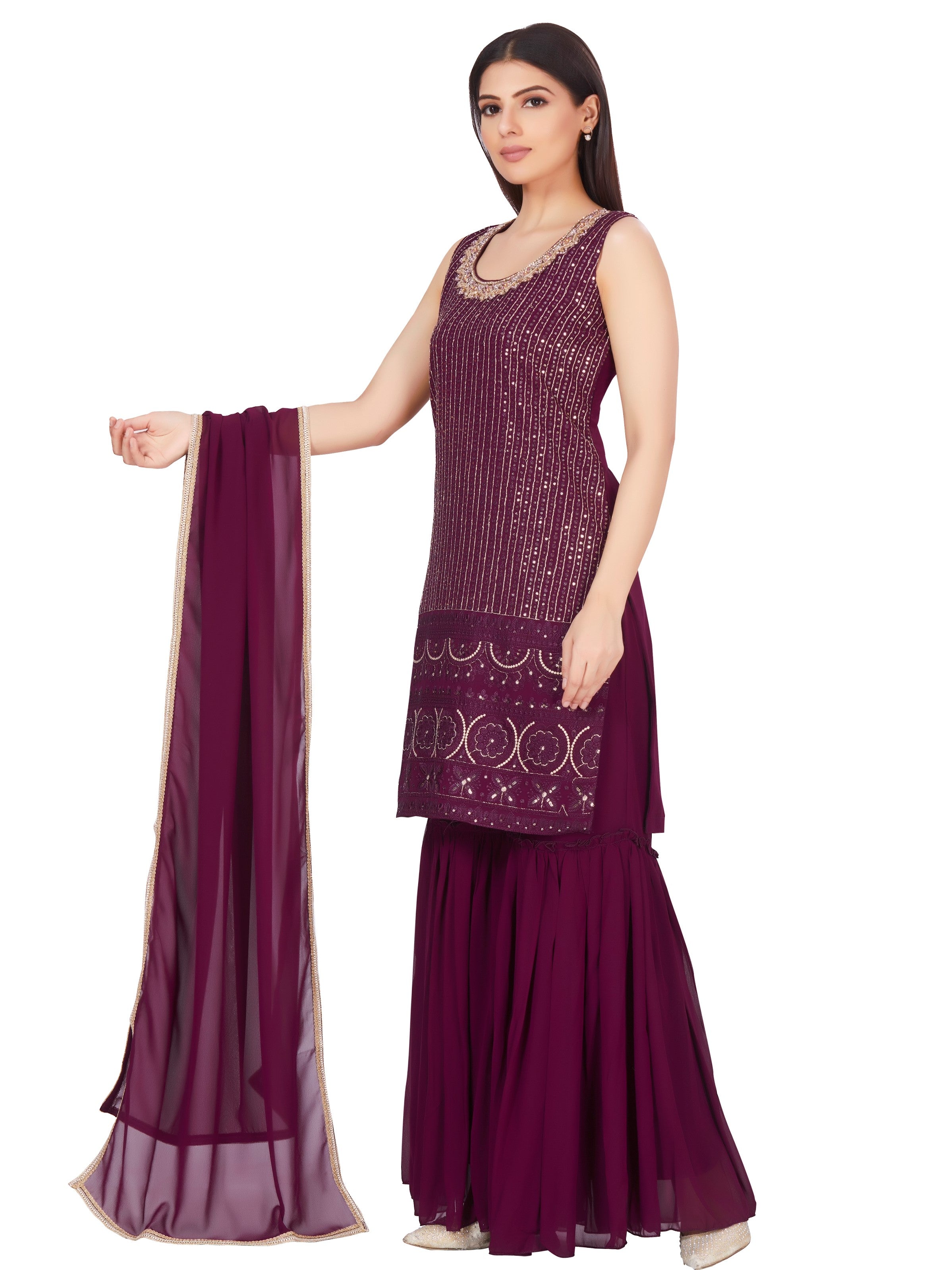 Dirsa Sharara Suit - Roop Darshan