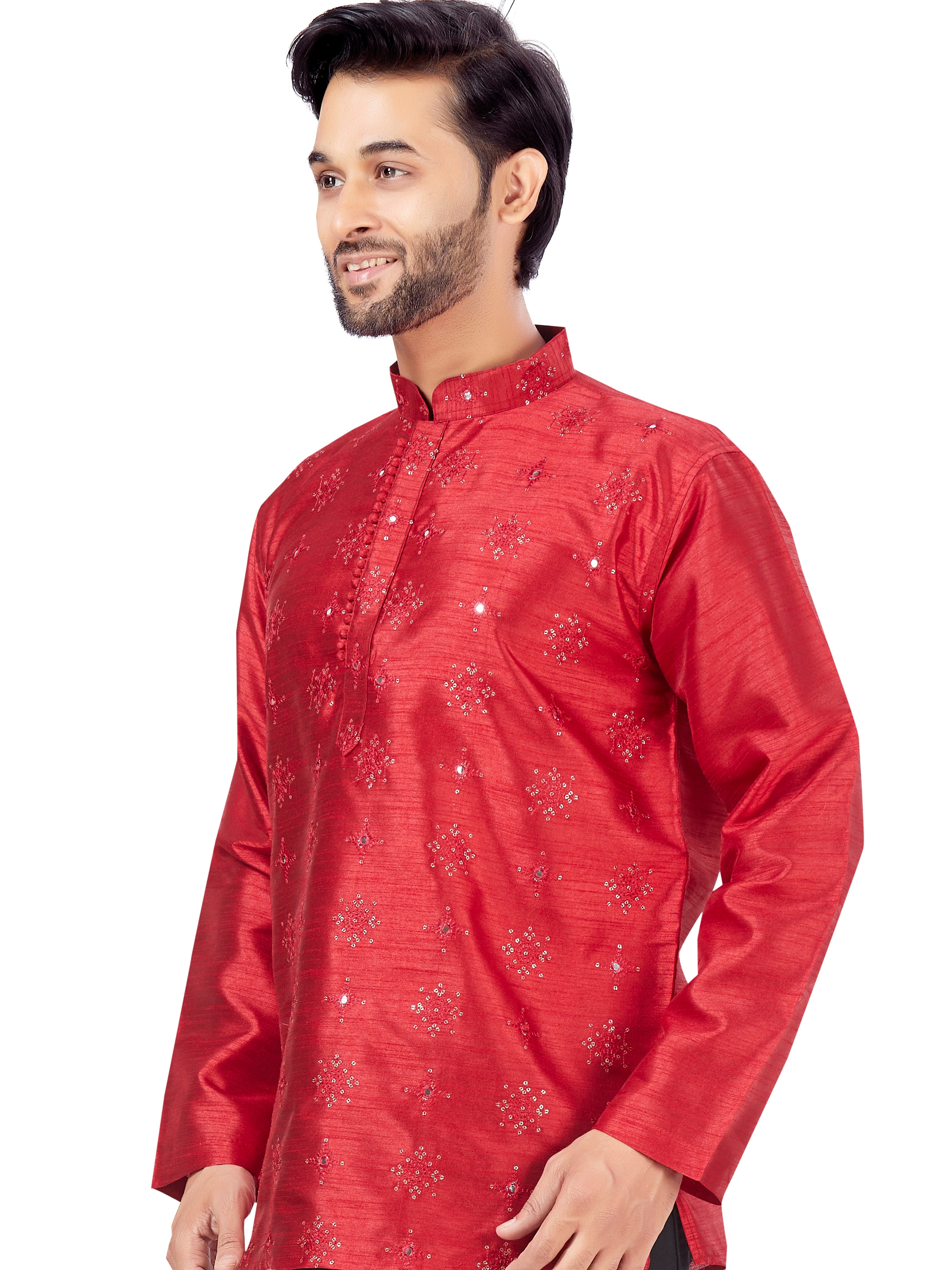 Mens Sequin Embroidered Kurti - Roop Darshan