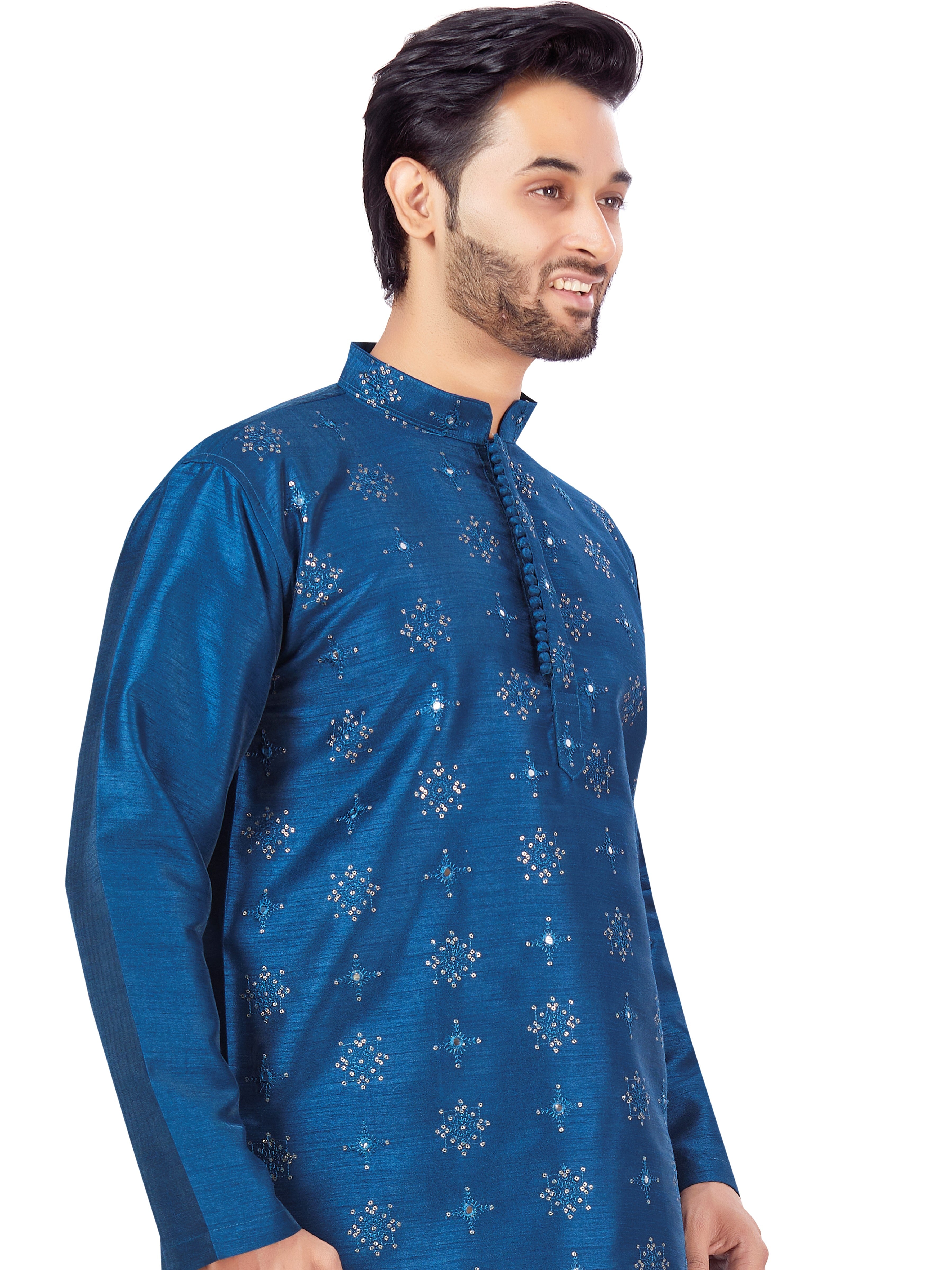 Mens Sequin Embroidered Kurti - Roop Darshan