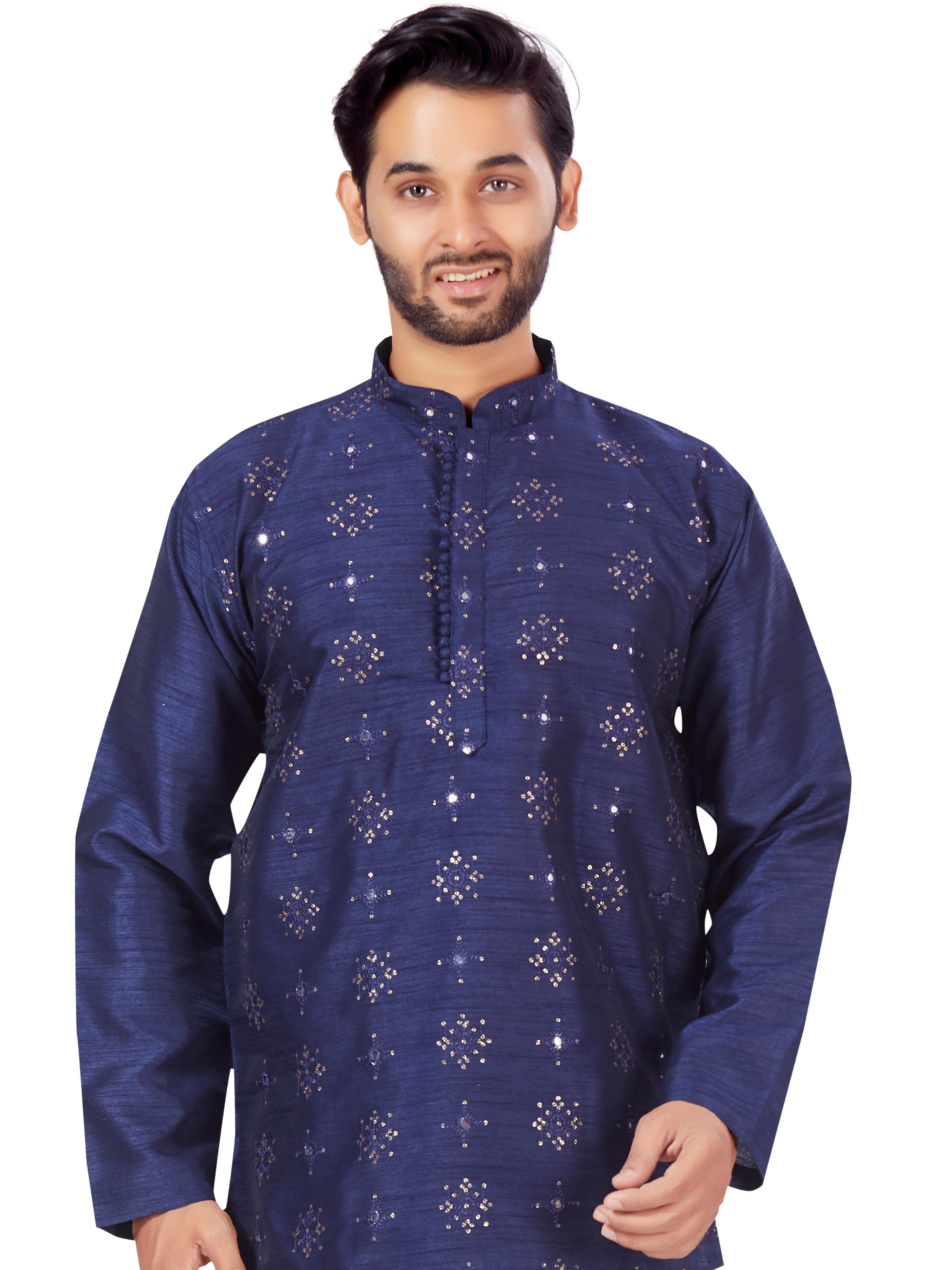Mens Sequin Embroidered Kurti - Roop Darshan