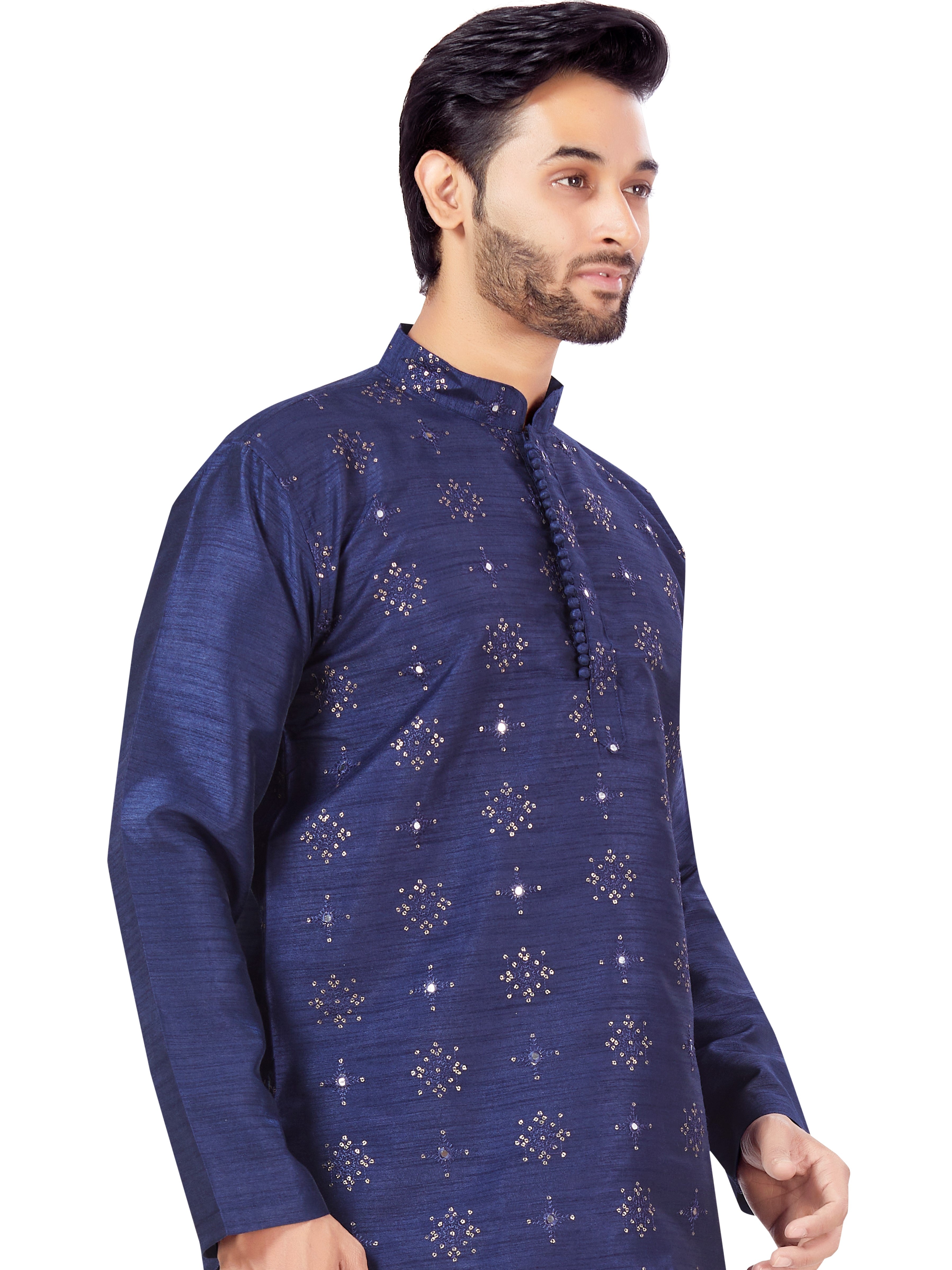 Mens Sequin Embroidered Kurti - Roop Darshan