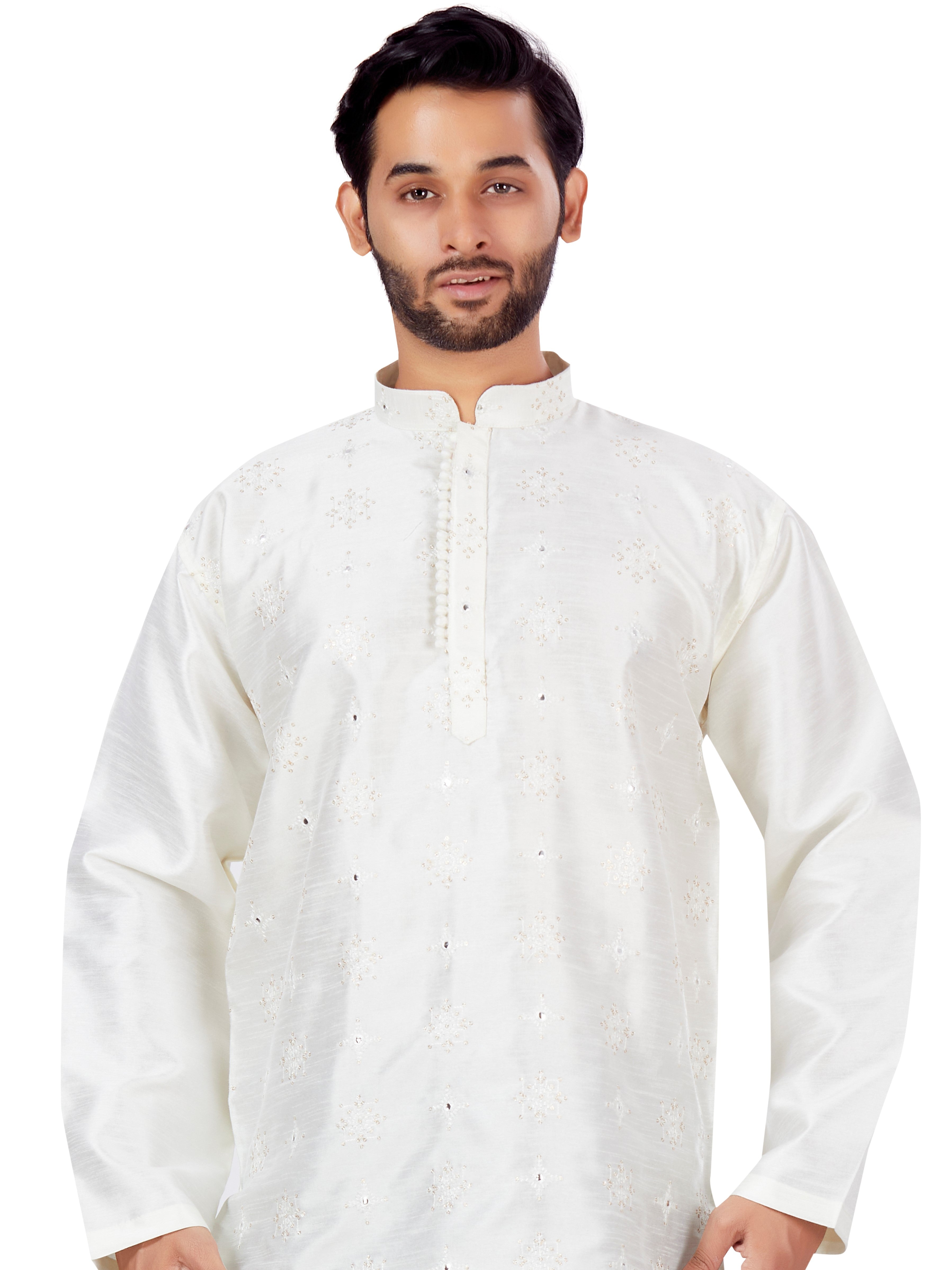 Mens Sequin Embroidered Kurti - Roop Darshan