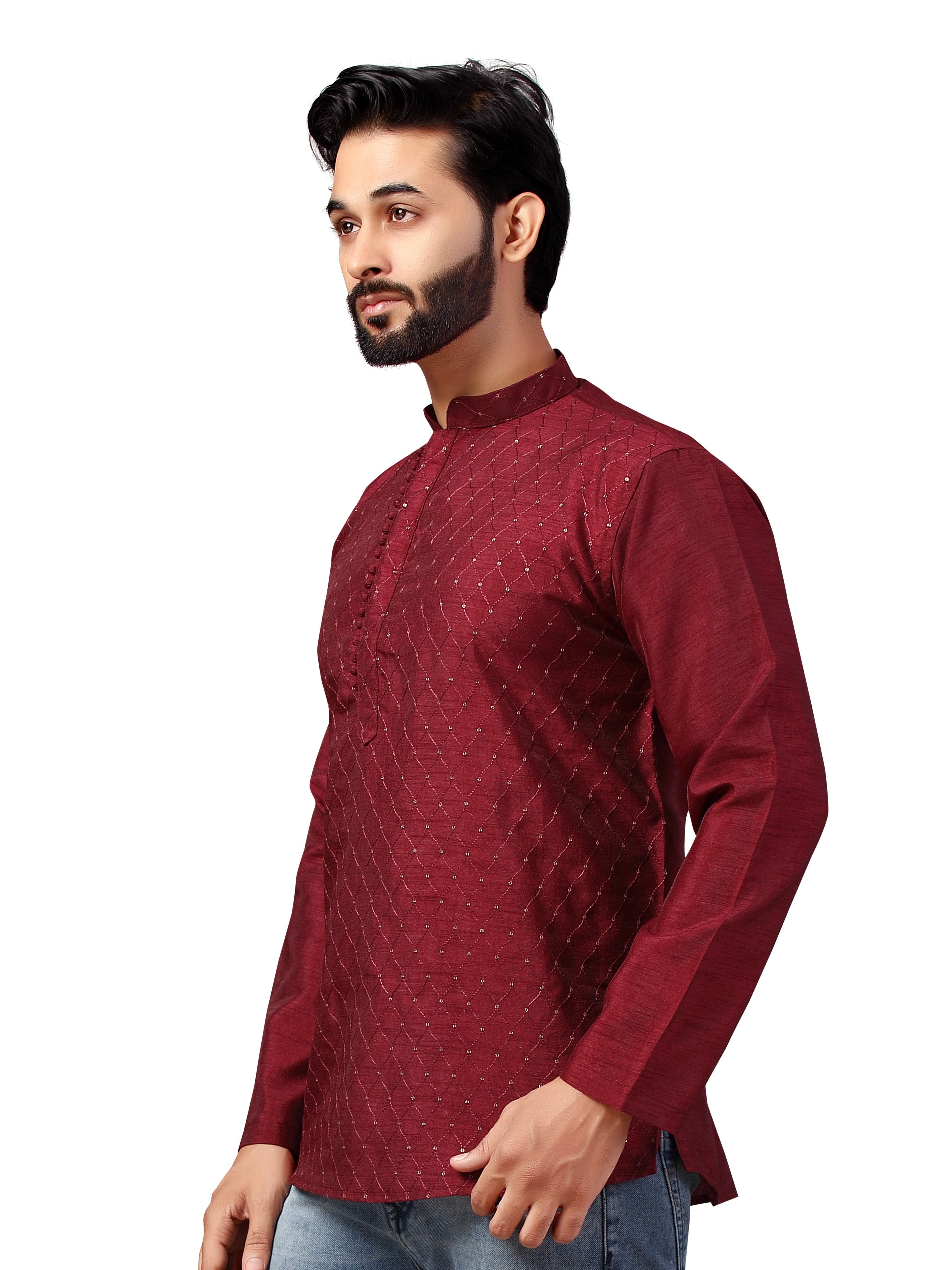 Mens Tiki Embroidered Kurti - Roop Darshan