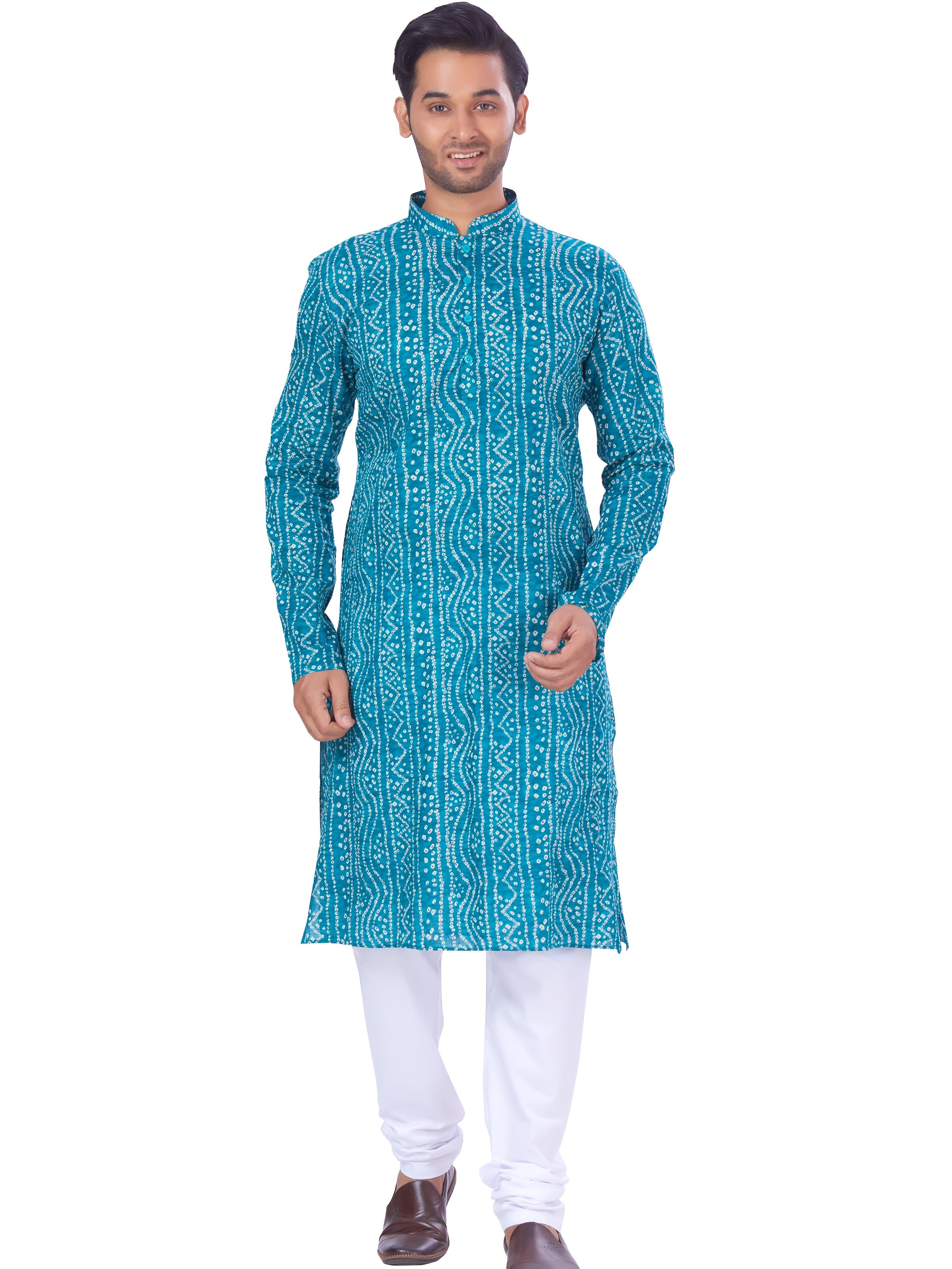 Mens Printed Kurta Payjama - Roop Darshan