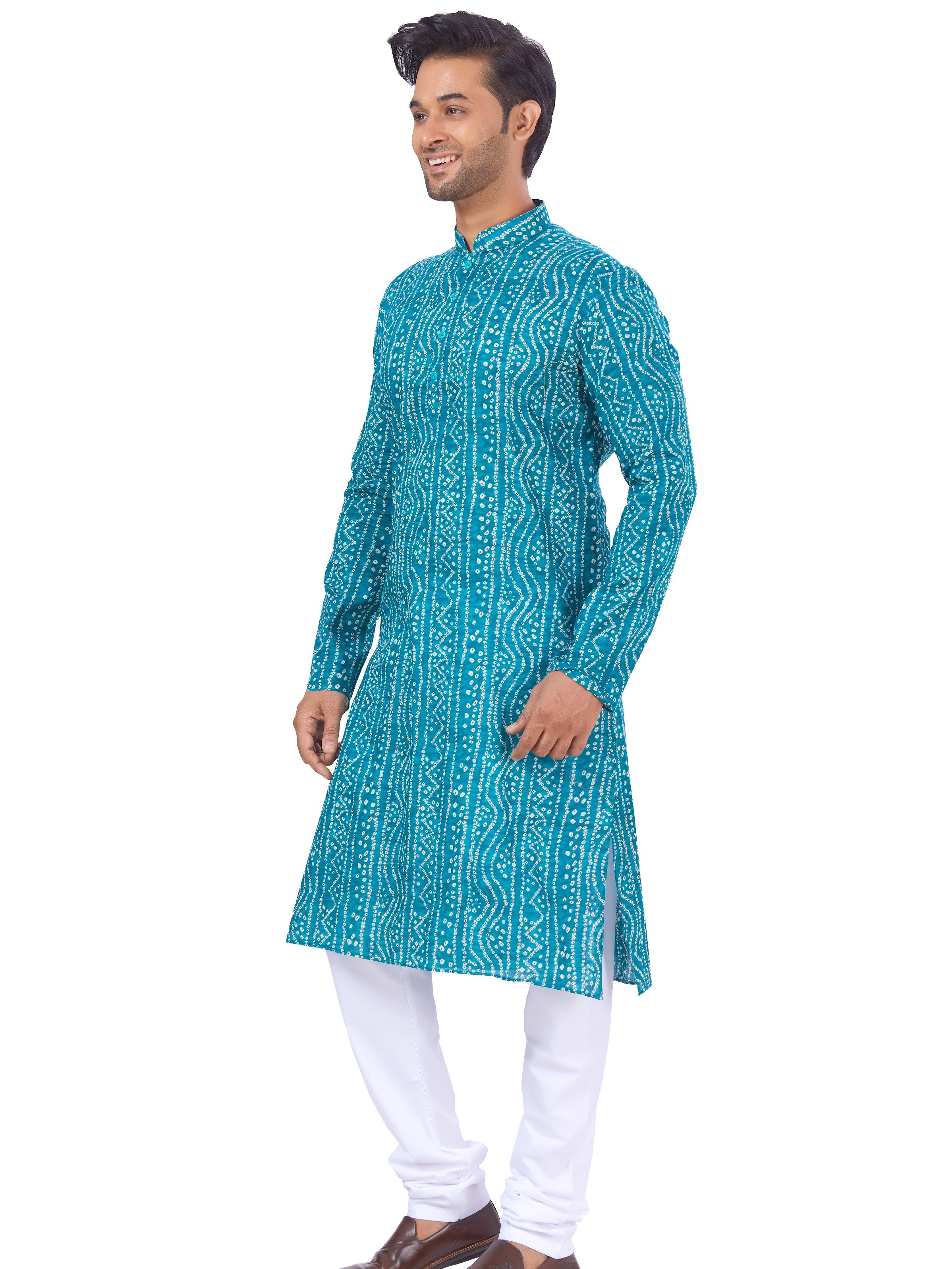 Mens Printed Kurta Payjama - Roop Darshan