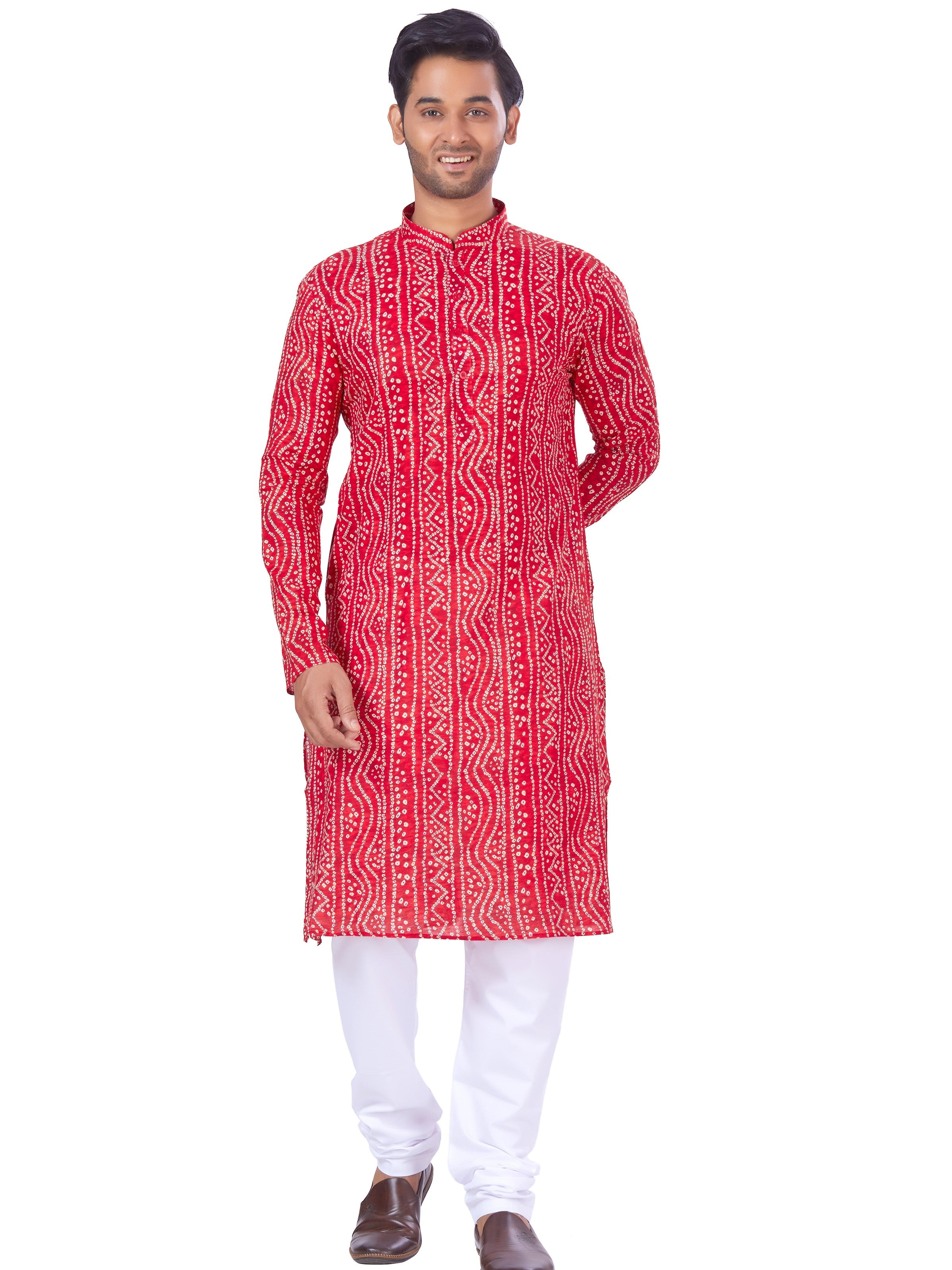 Mens Printed Kurta Payjama - Roop Darshan