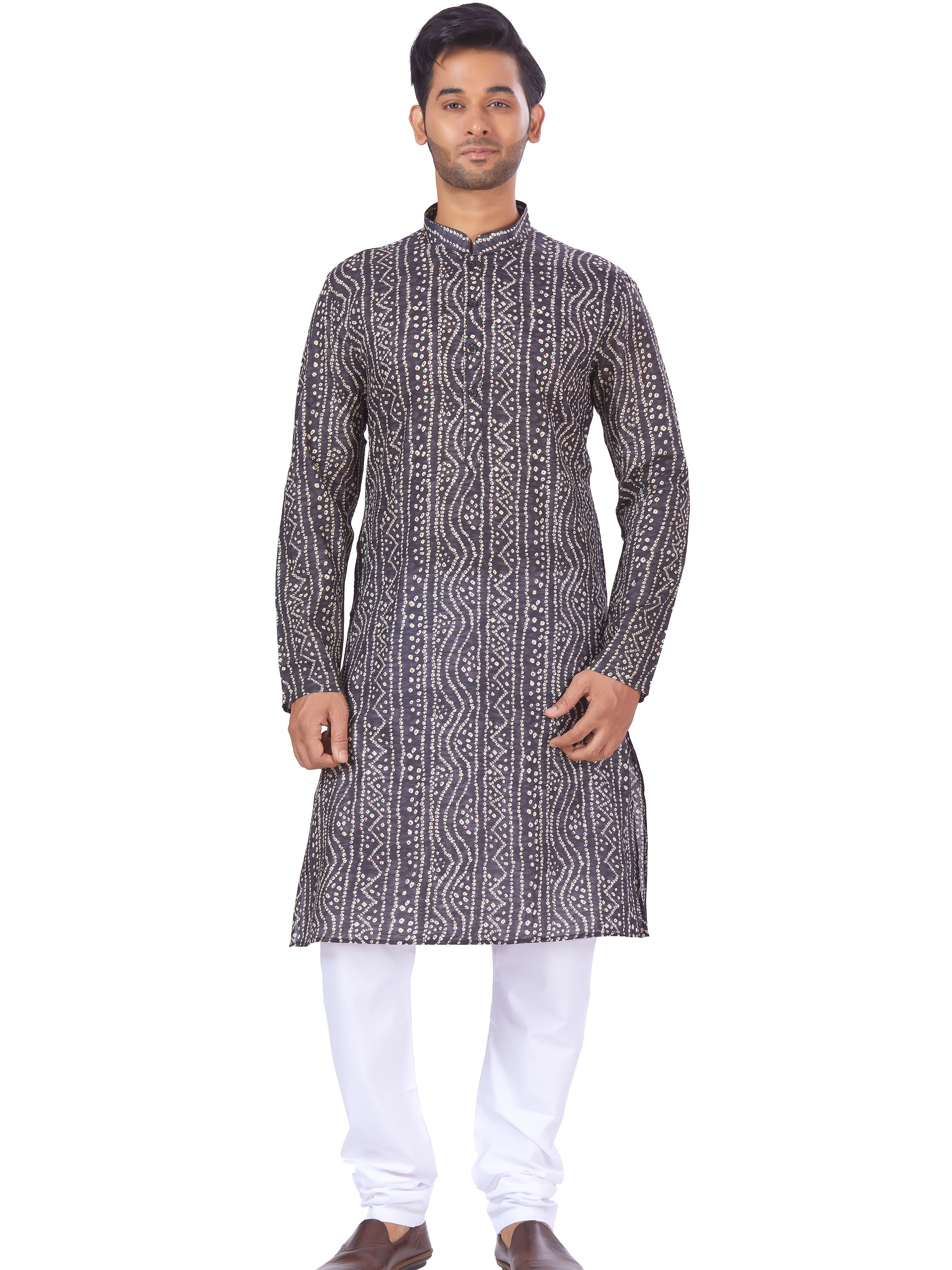Mens Printed Kurta Payjama - Roop Darshan