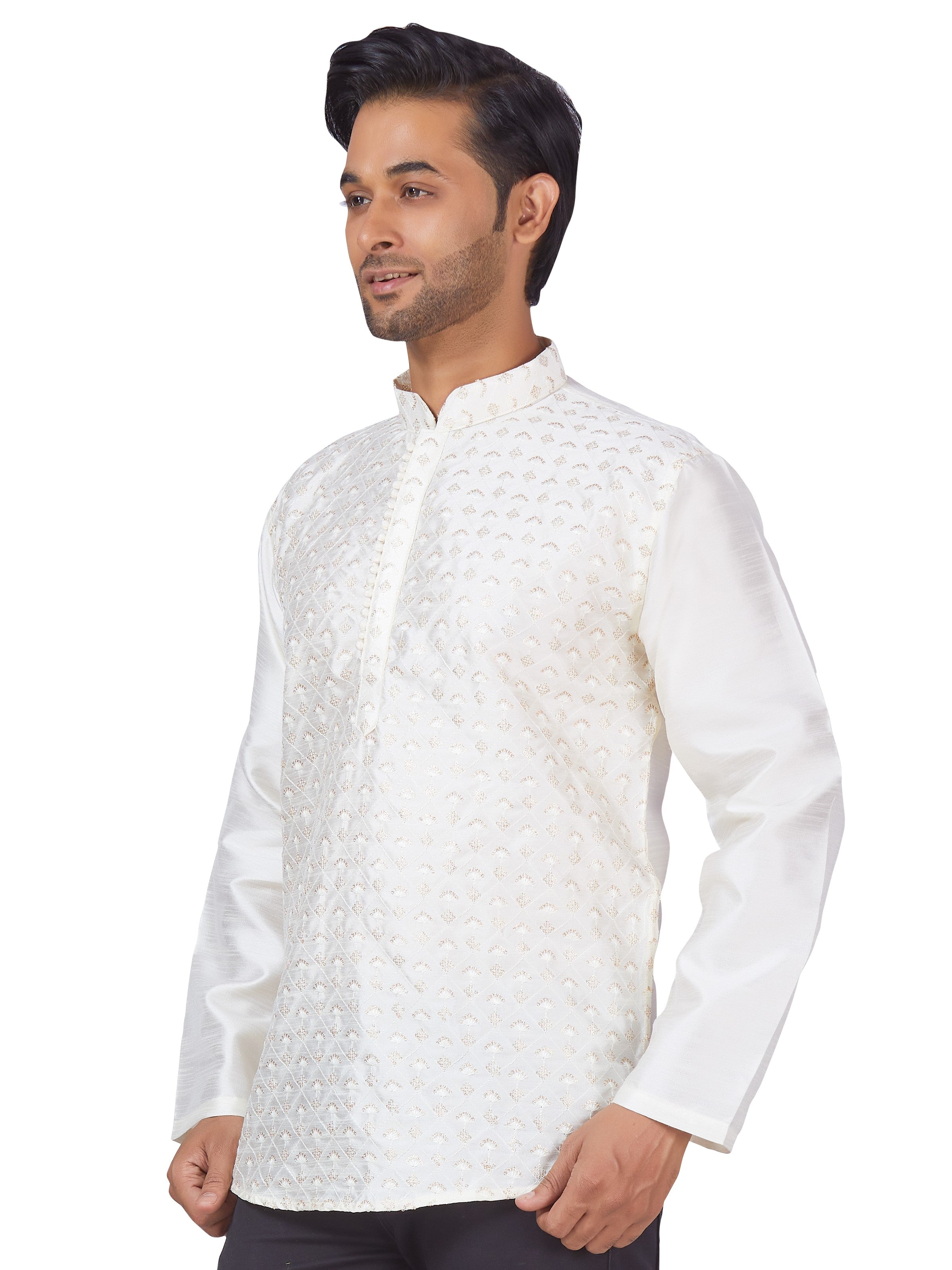 Mens Sequin Embroidered Kurti - Roop Darshan