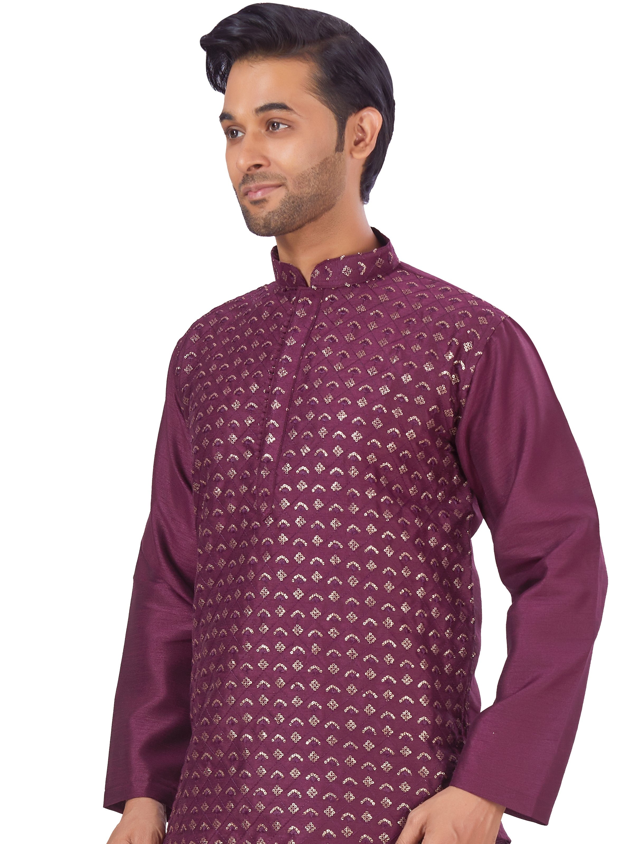 Mens Sequin Embroidered Kurti - Roop Darshan