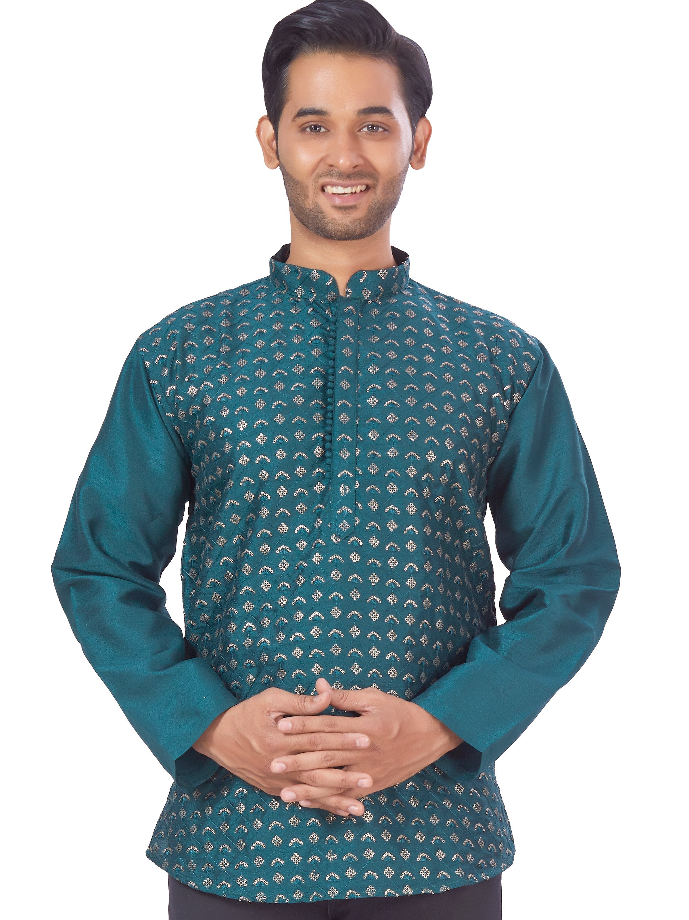 Mens Sequin Embroidered Kurti - Roop Darshan