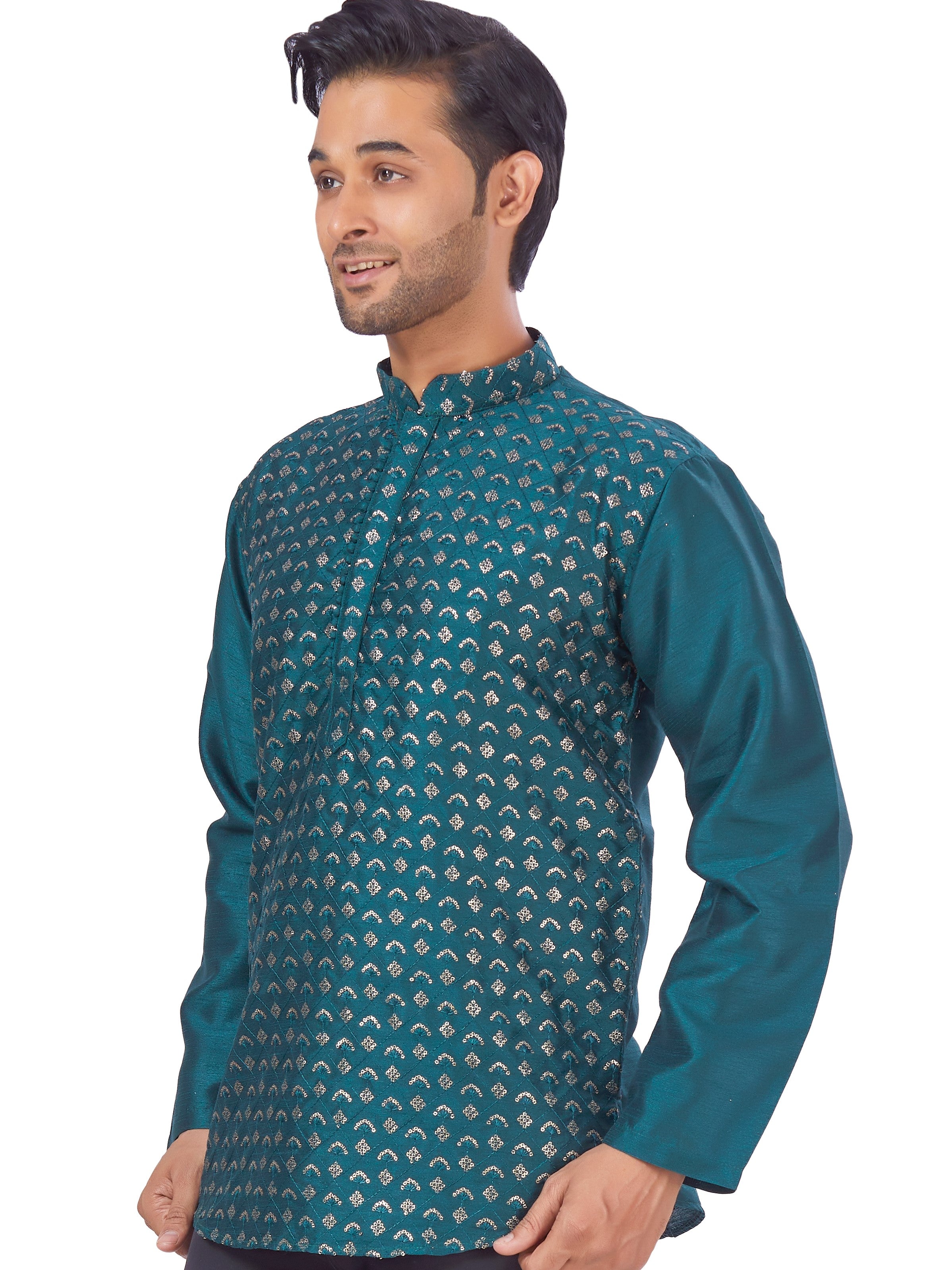 Mens Sequin Embroidered Kurti - Roop Darshan