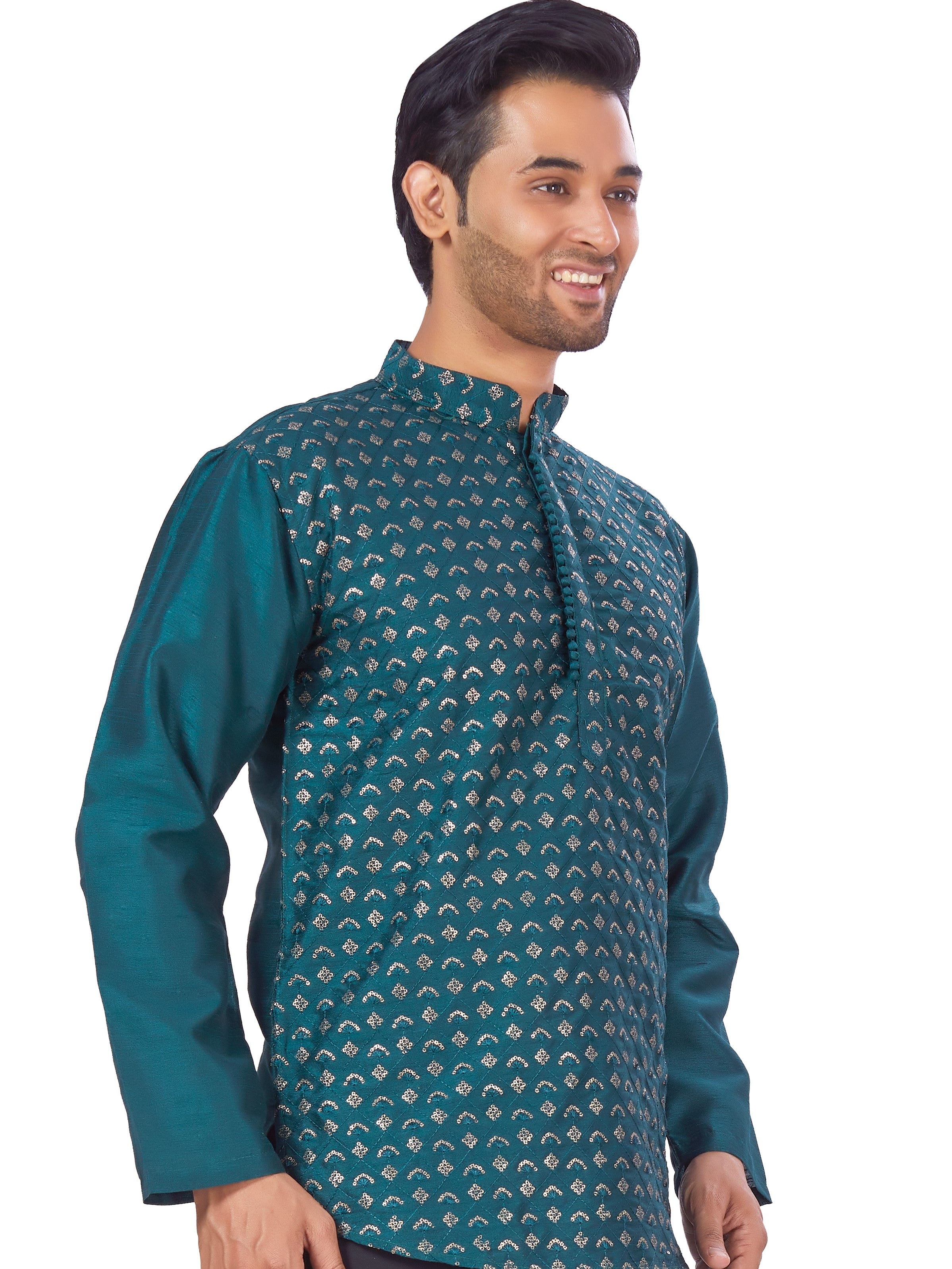 Mens Sequin Embroidered Kurti - Roop Darshan