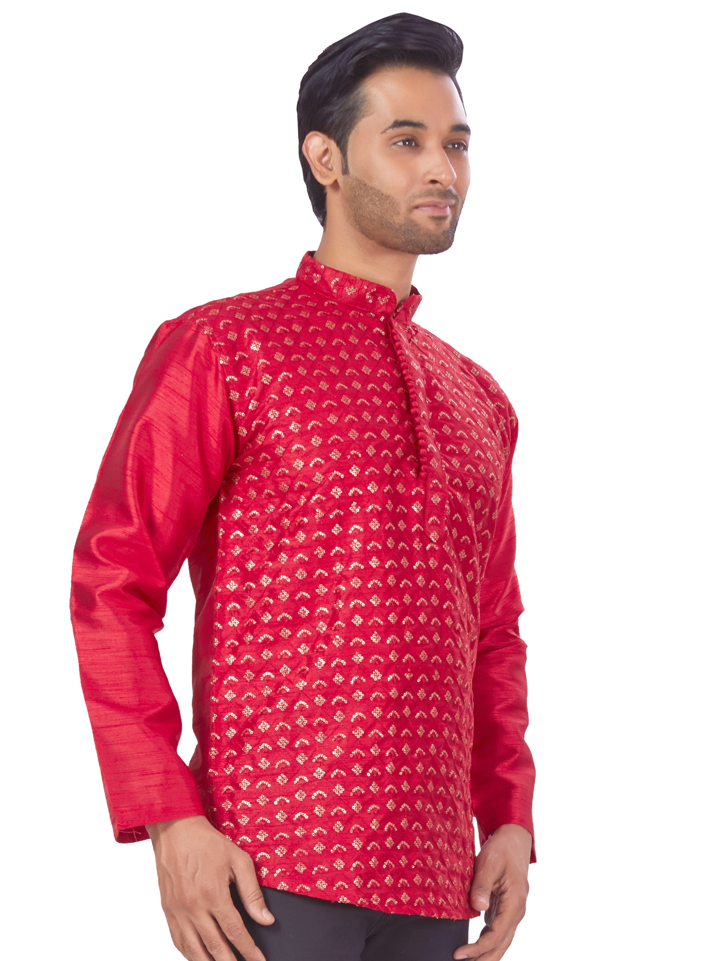 Mens Sequin Embroidered Kurti - Roop Darshan