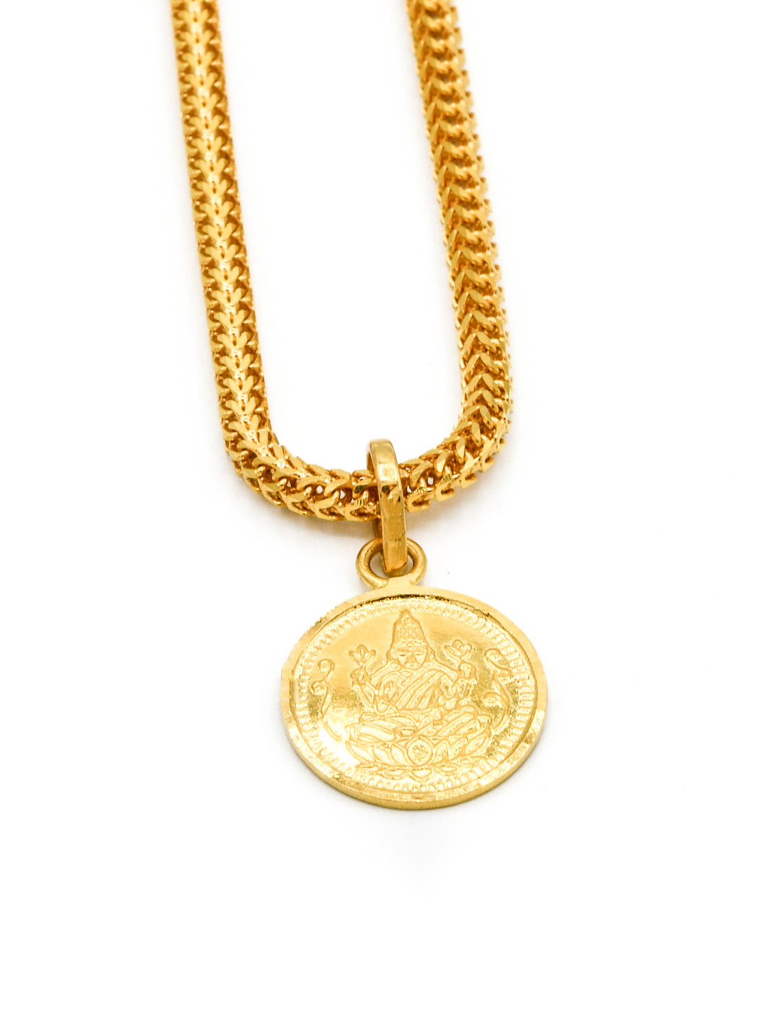 22ct Gold Laxmi Mata Coin Pendant - Roop Darshan