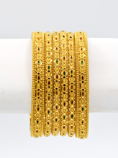 22ct Gold Minakari 6 Bangles - Roop Darshan