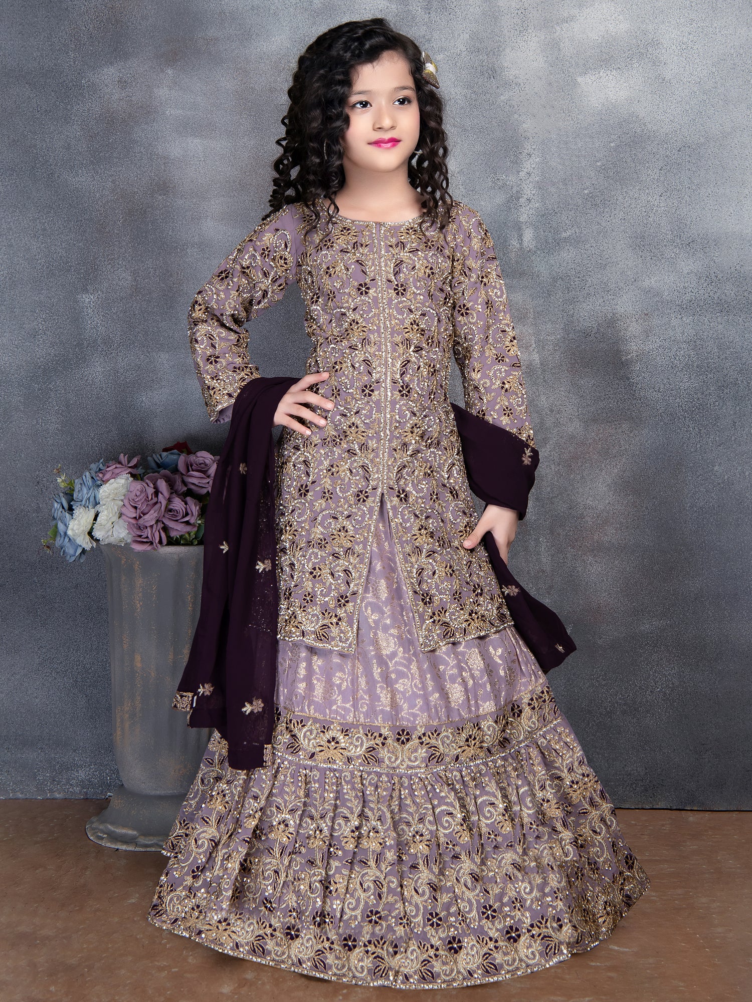 Amina Long Top Lehenga Suit - Roop Darshan