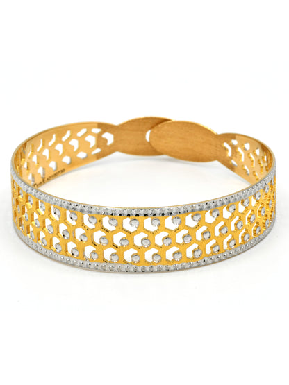 22ct Gold Two Tone 1 Piece Bangle - Roop Darshan