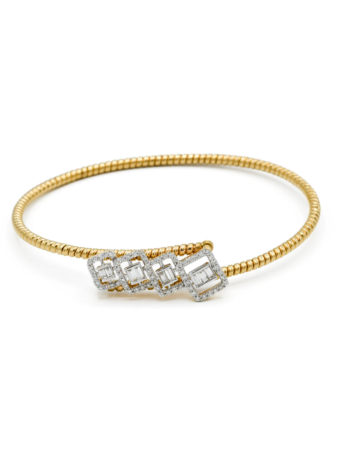 18ct Gold Diamond 1 Piece Ladies Bangle 0.57 ct - Roop Darshan