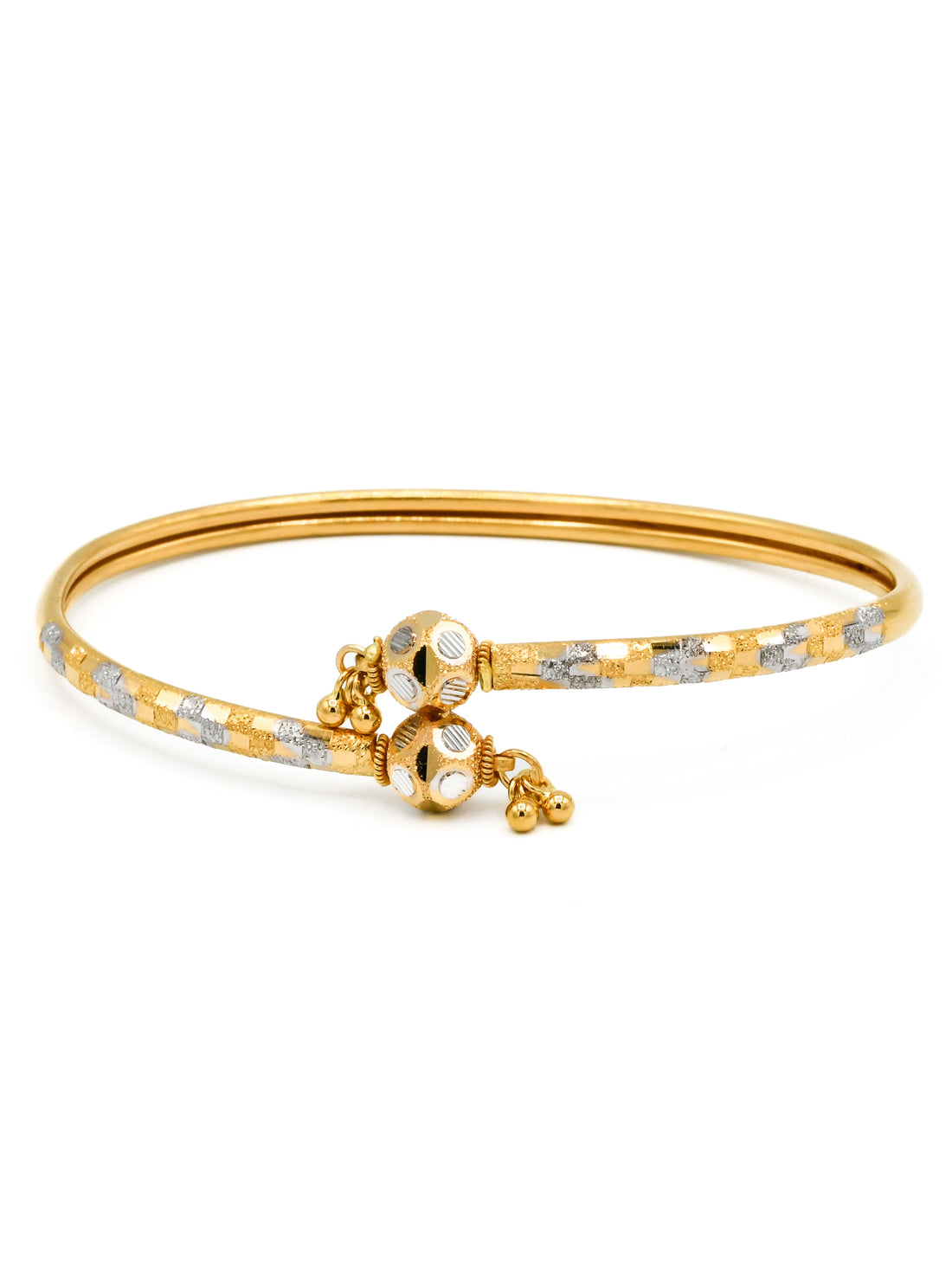 22ct Gold Two Tone Bangle - Roop Darshan