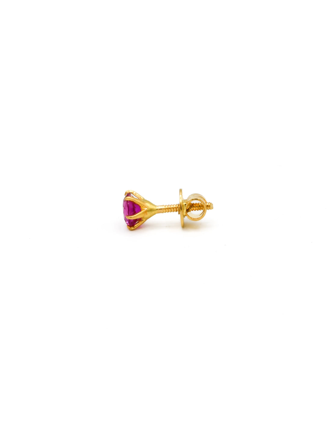 22ct Gold Pink CZ Stud Earrings - Roop Darshan