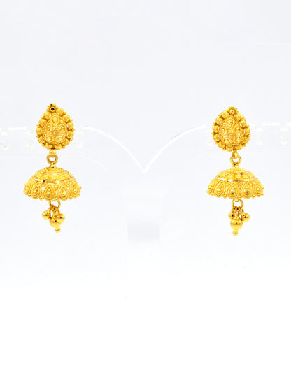 22ct Gold Jhumki Earrings - Roop Darshan