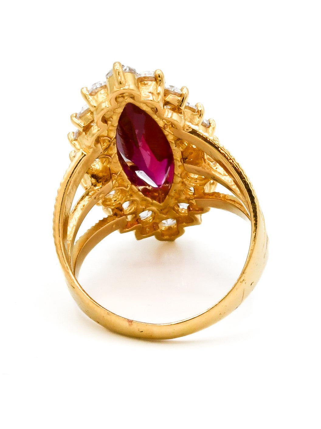 22ct Gold Pink CZ Ladies Ring - Roop Darshan