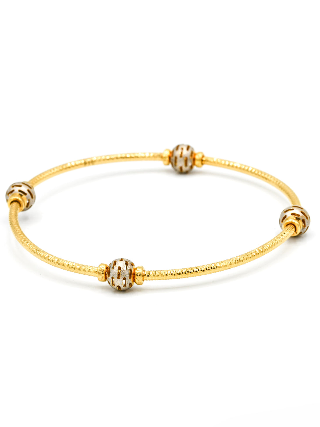22ct Gold Two Tone 1 Piece Bangle - Roop Darshan