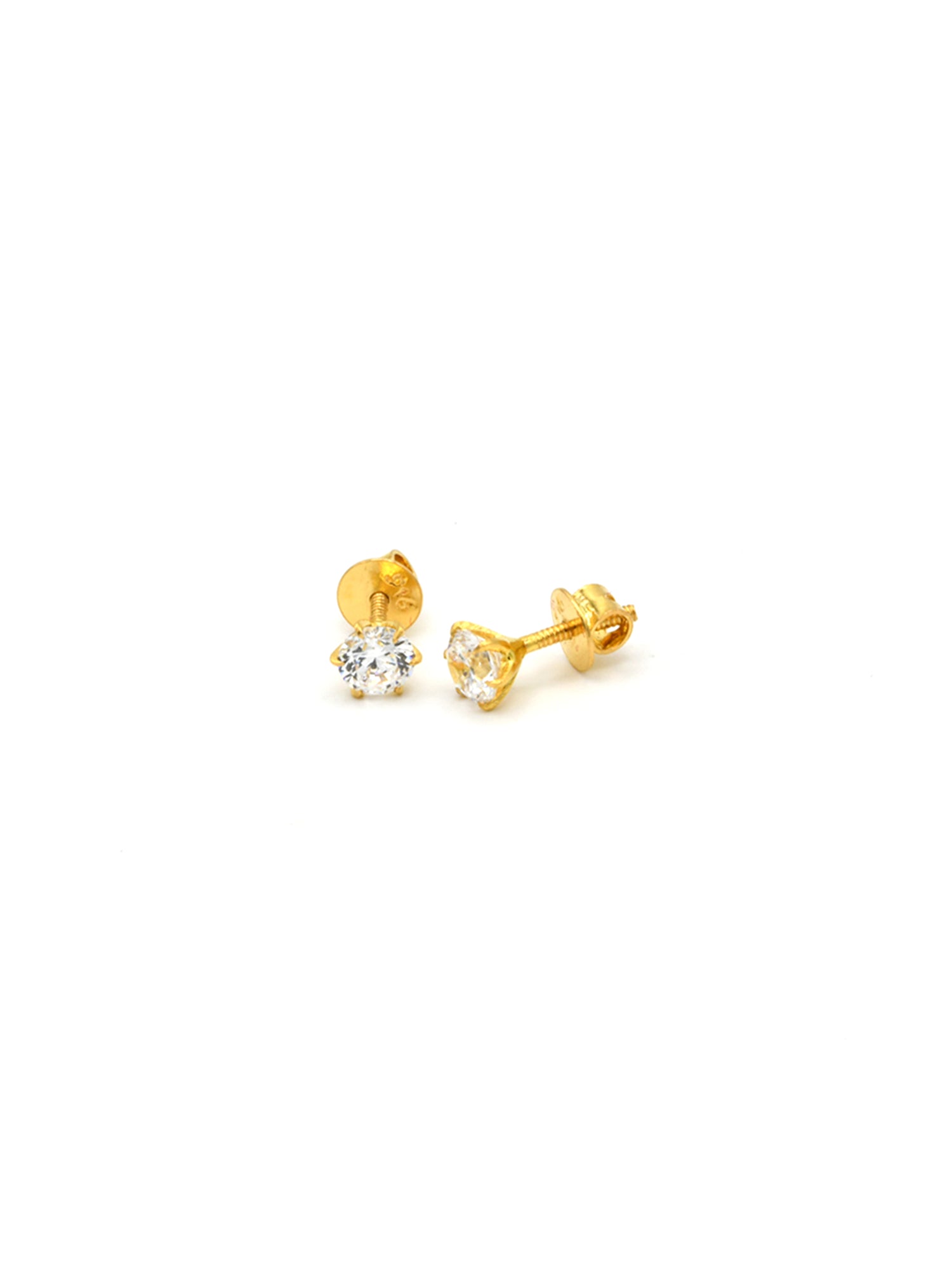 22ct Gold CZ Stud Earrings - Roop Darshan