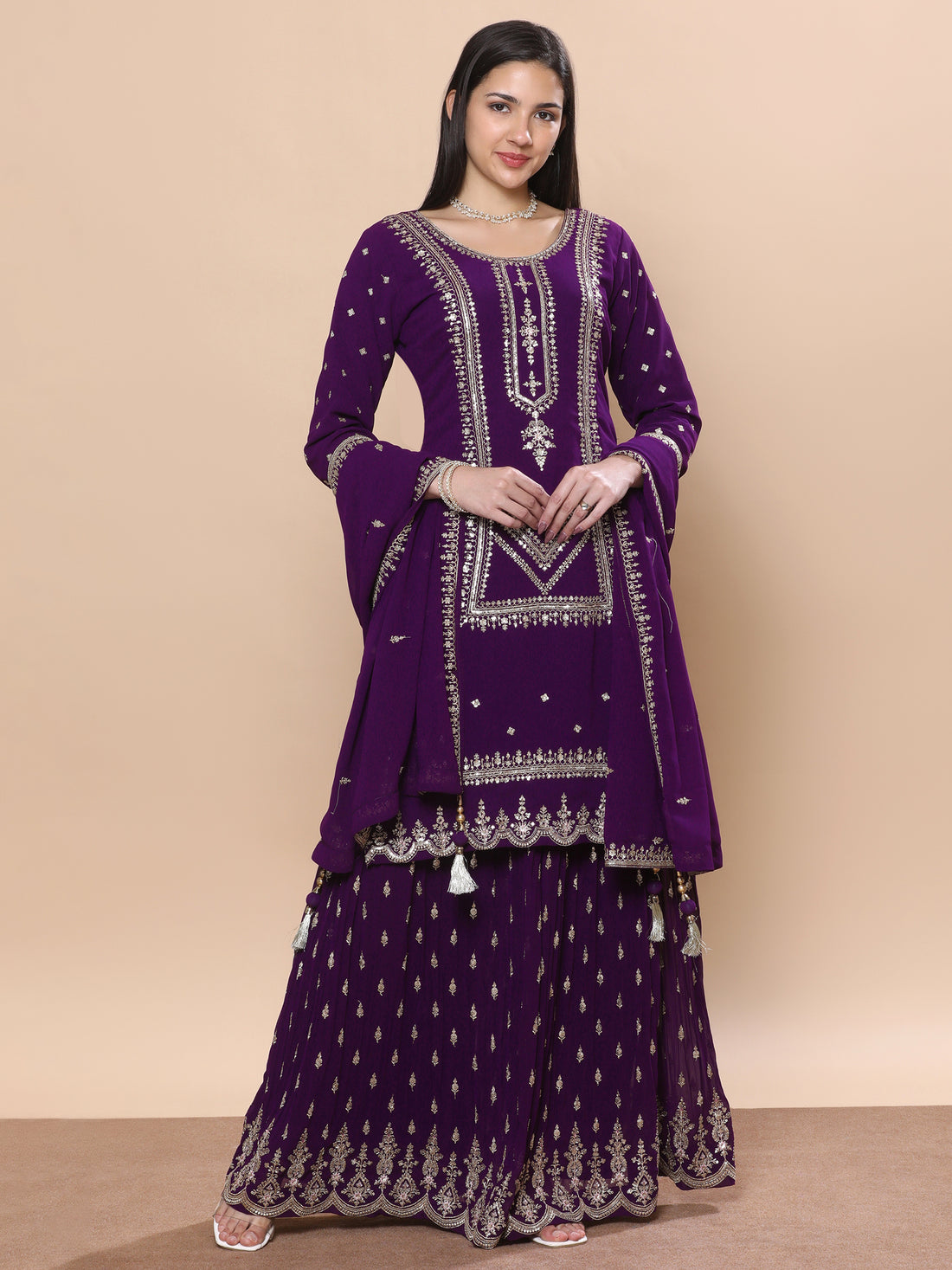 Hasina Palazzo Suit - Roop Darshan