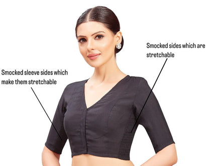 Cotton Silk Stretchable Blouse - Roop Darshan
