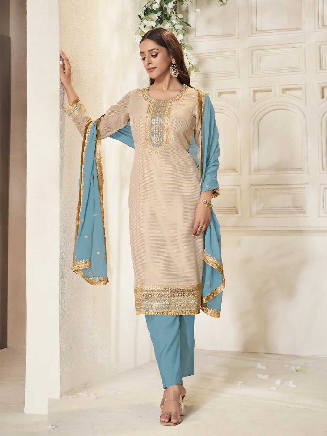Falguni Straight Kamiz &amp; Pant - Roop Darshan