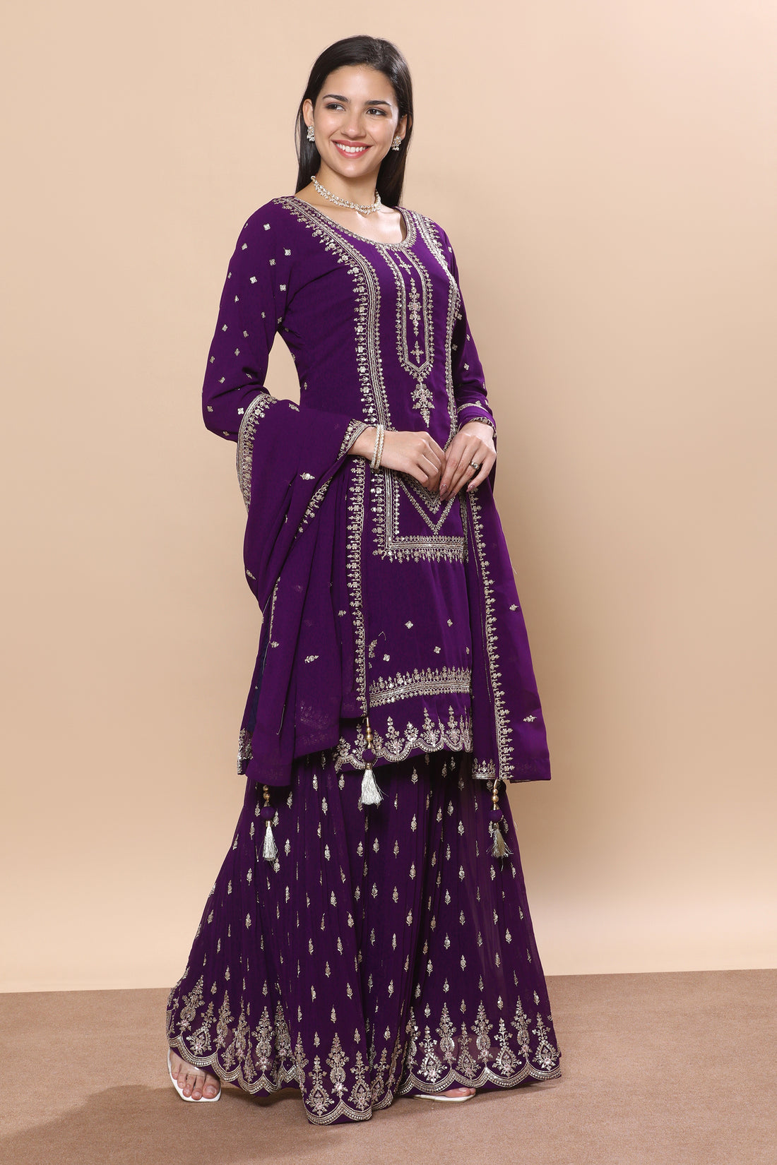Hasina Palazzo Suit - Roop Darshan
