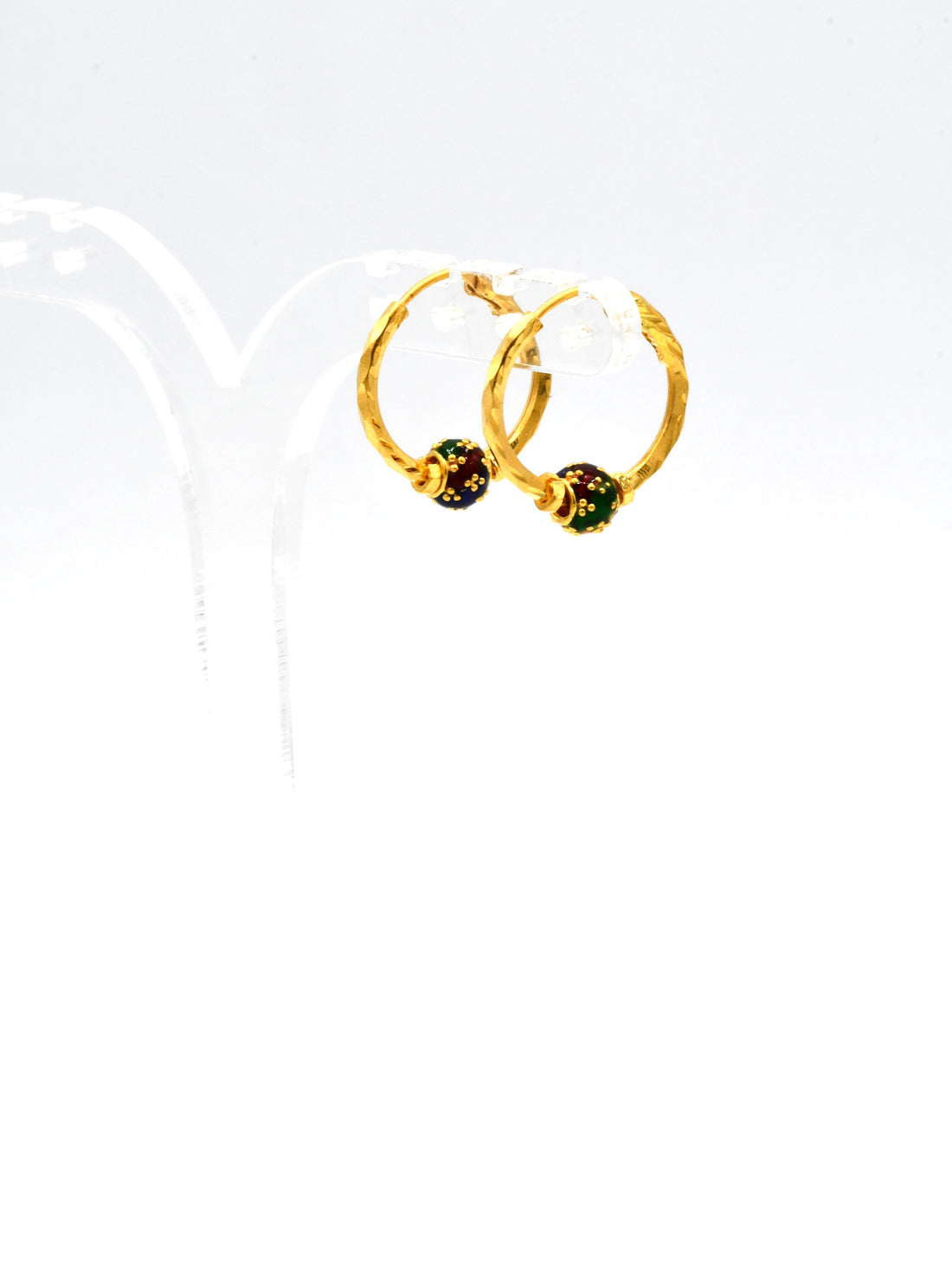 22ct Gold Minakari Ball Bali - Roop Darshan