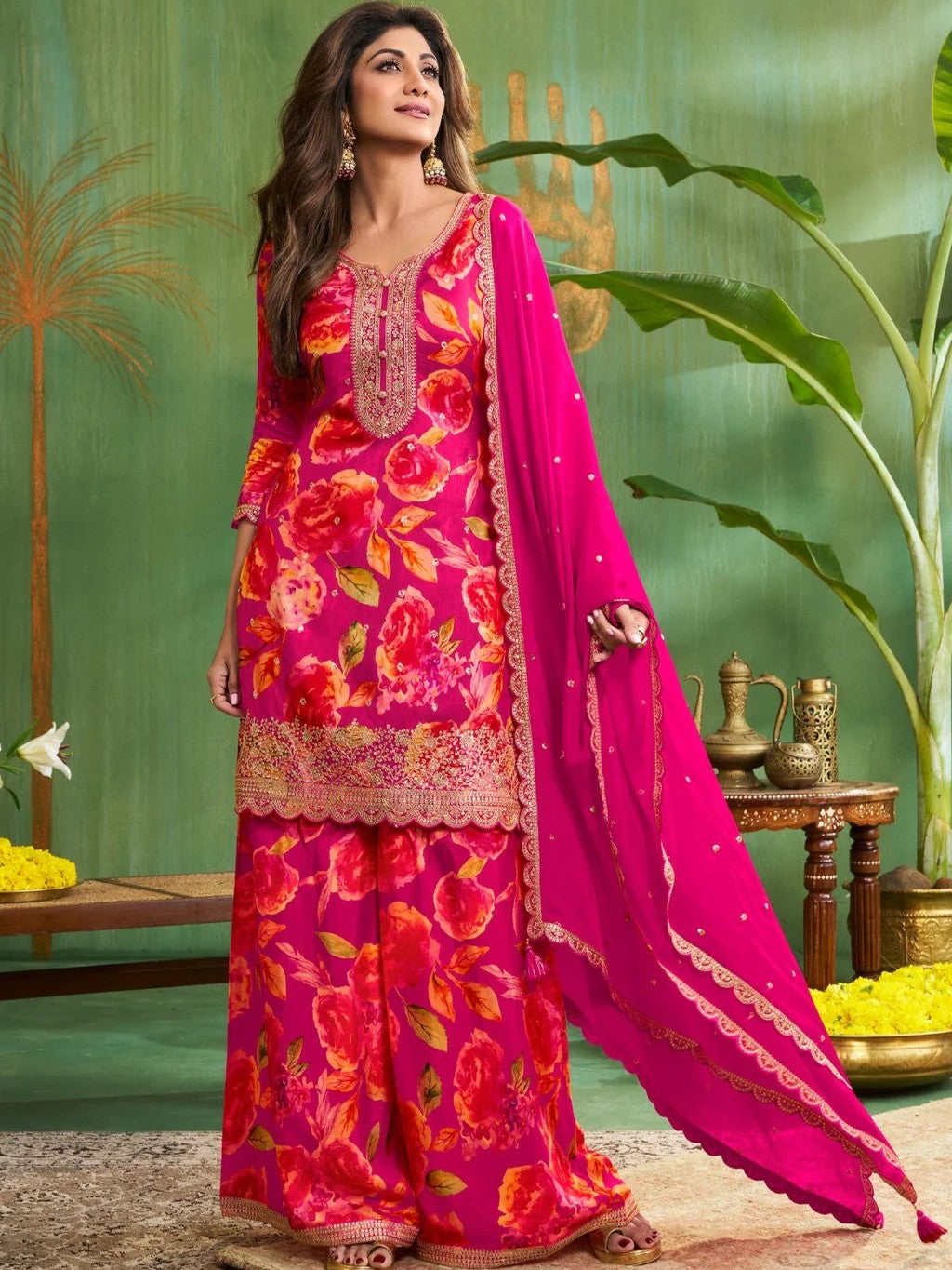 Jigna Floral Palazzo Suit