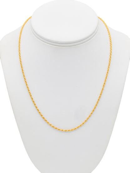 22ct Gold Hollow Rope Chain