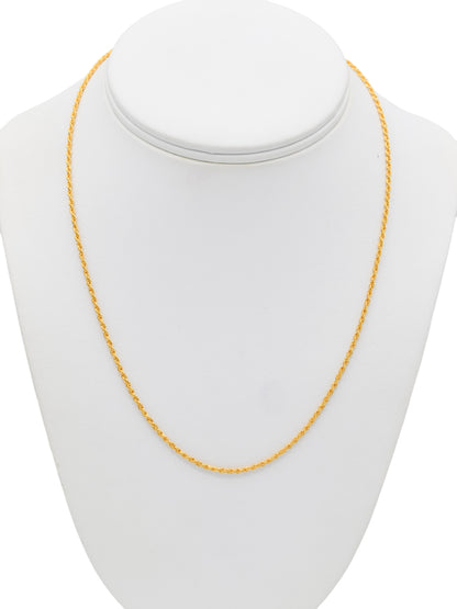 22ct Gold Hollow Rope Chain