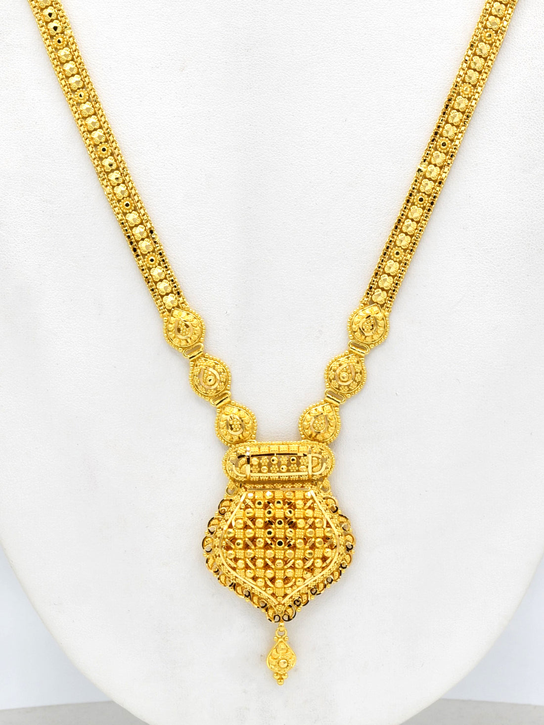 22ct Gold Long Necklace Set - Roop Darshan