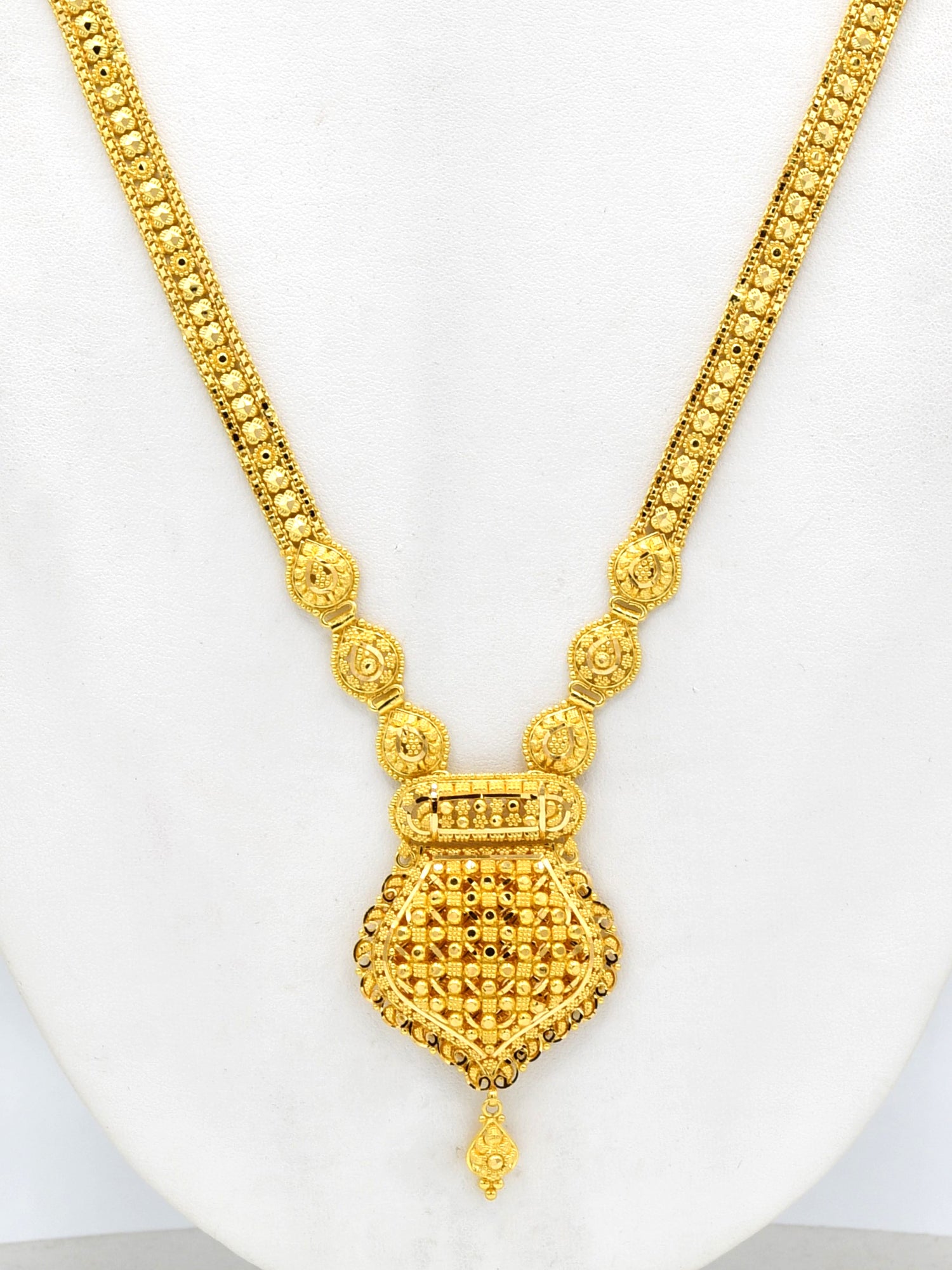 22ct Gold Long Necklace Set - Roop Darshan